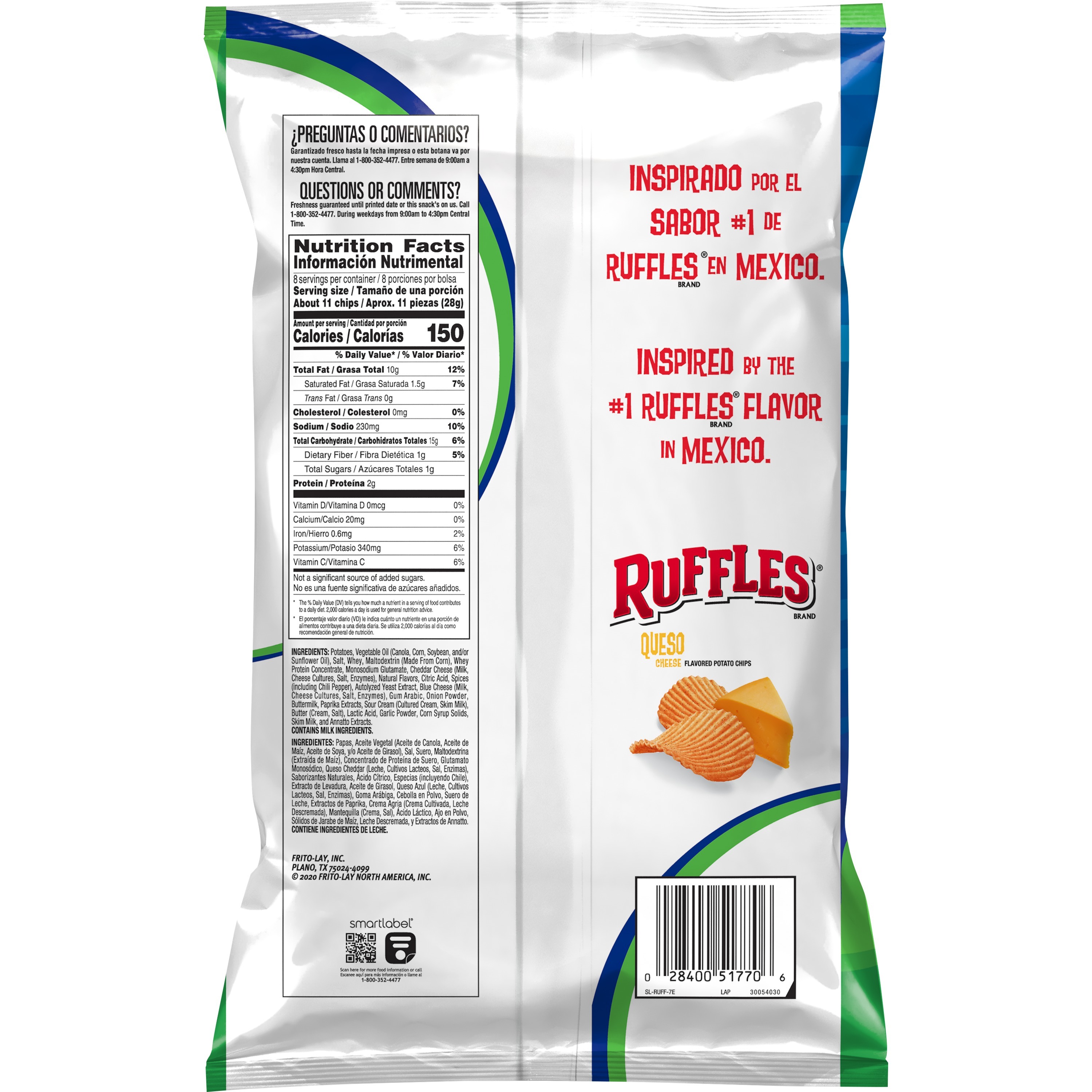 Ruffles, Queso Cheese Flavored, Potato Chips thumbnail