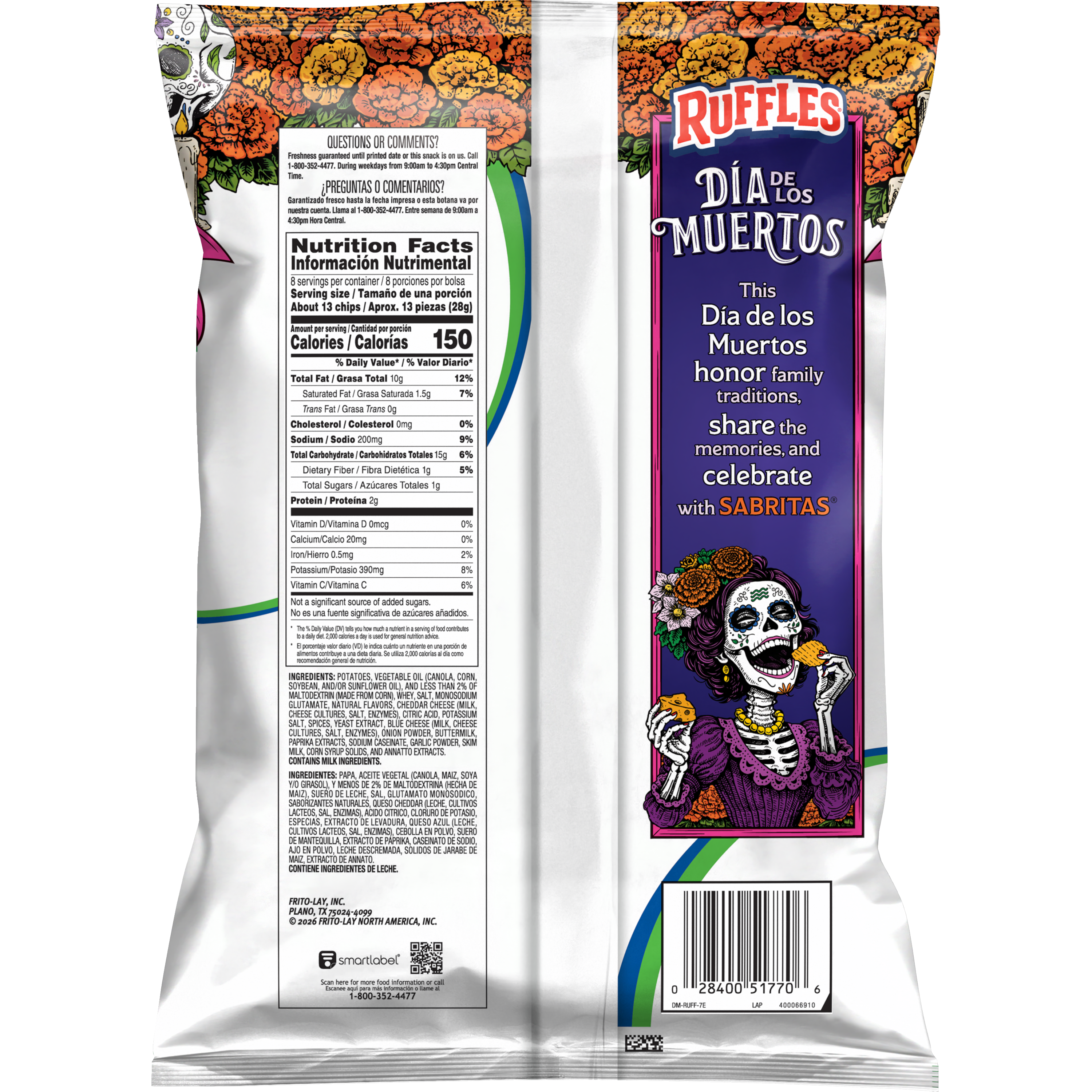 Ruffles, Queso Cheese Naturally And Artificially Flavored, Potato Chips thumbnail