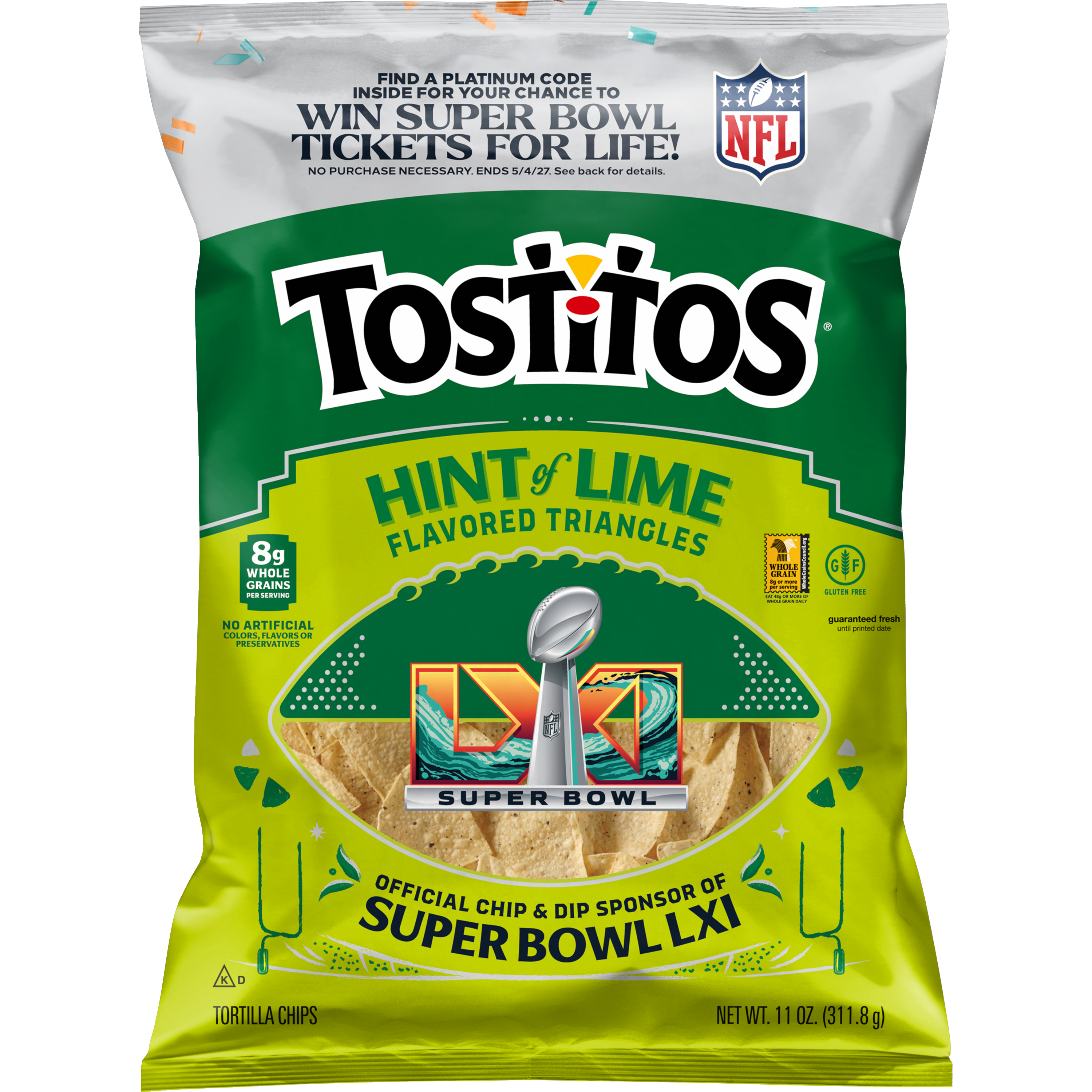 Tostitos, Hint Of Lime Flavored Triangles, Tortilla Chips