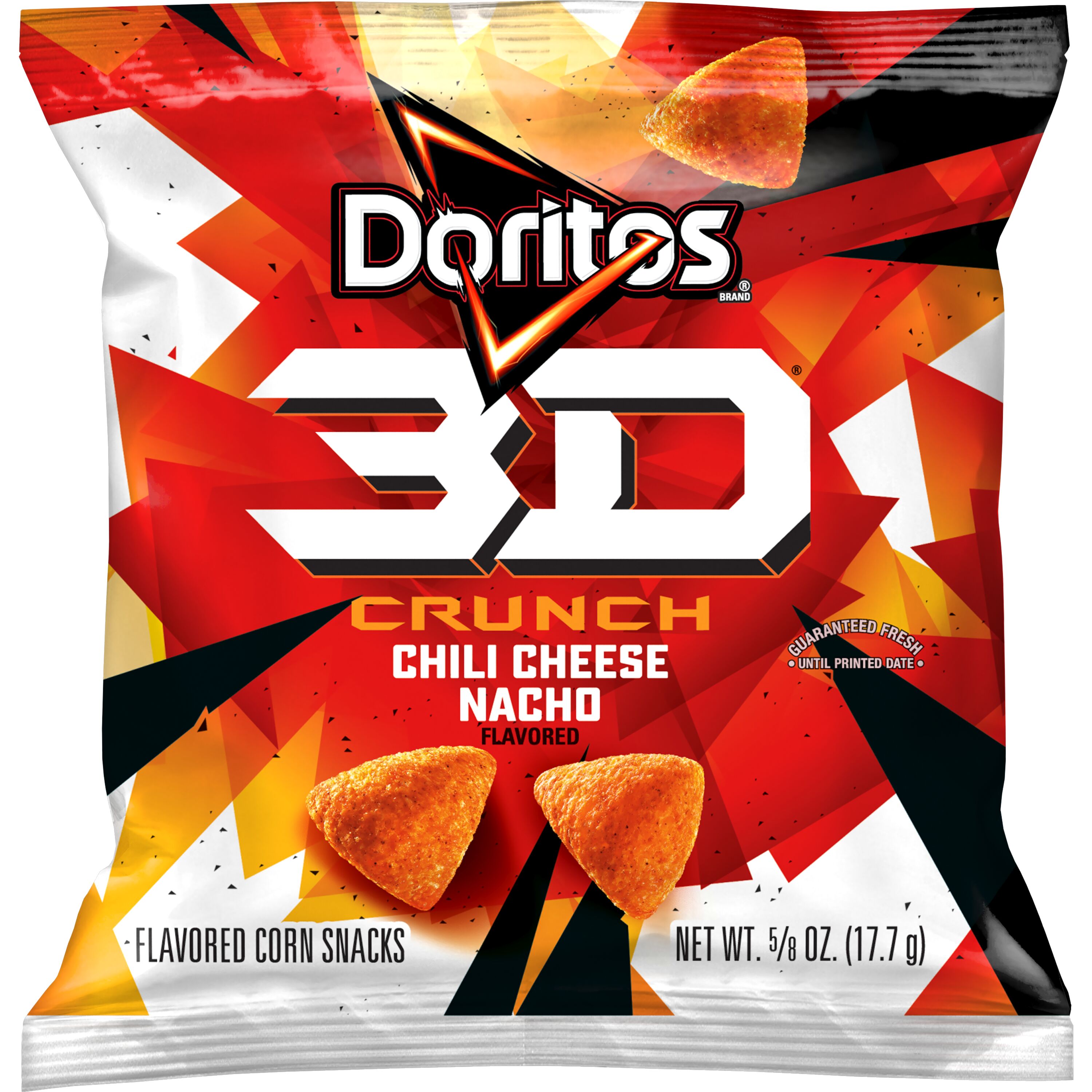 Doritos, 3D Crunch, Chili Cheese Nacho Flavored, Corn Snacks
