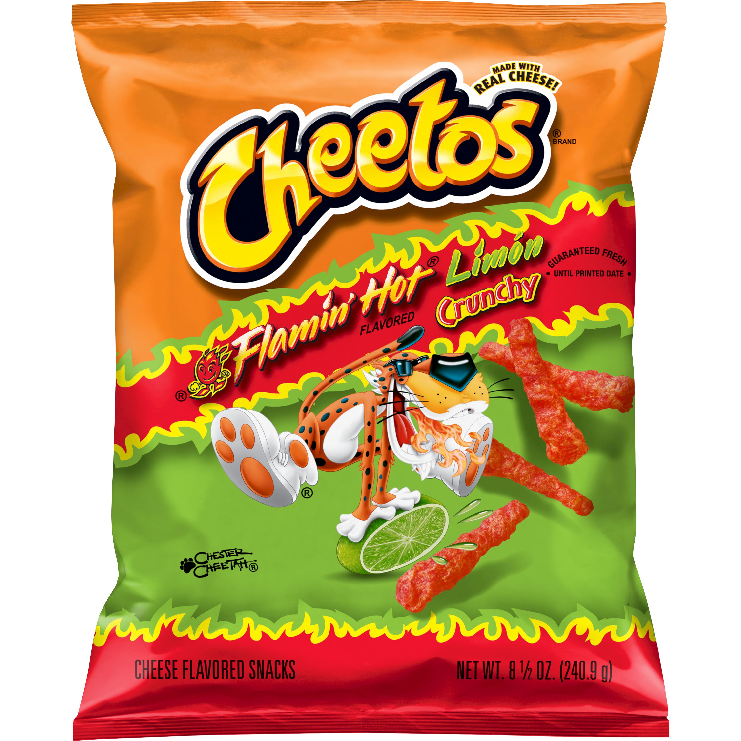 Cheetos, Crunchy, Flamin' Hot Limon Flavored, Cheese Flavored Snacks