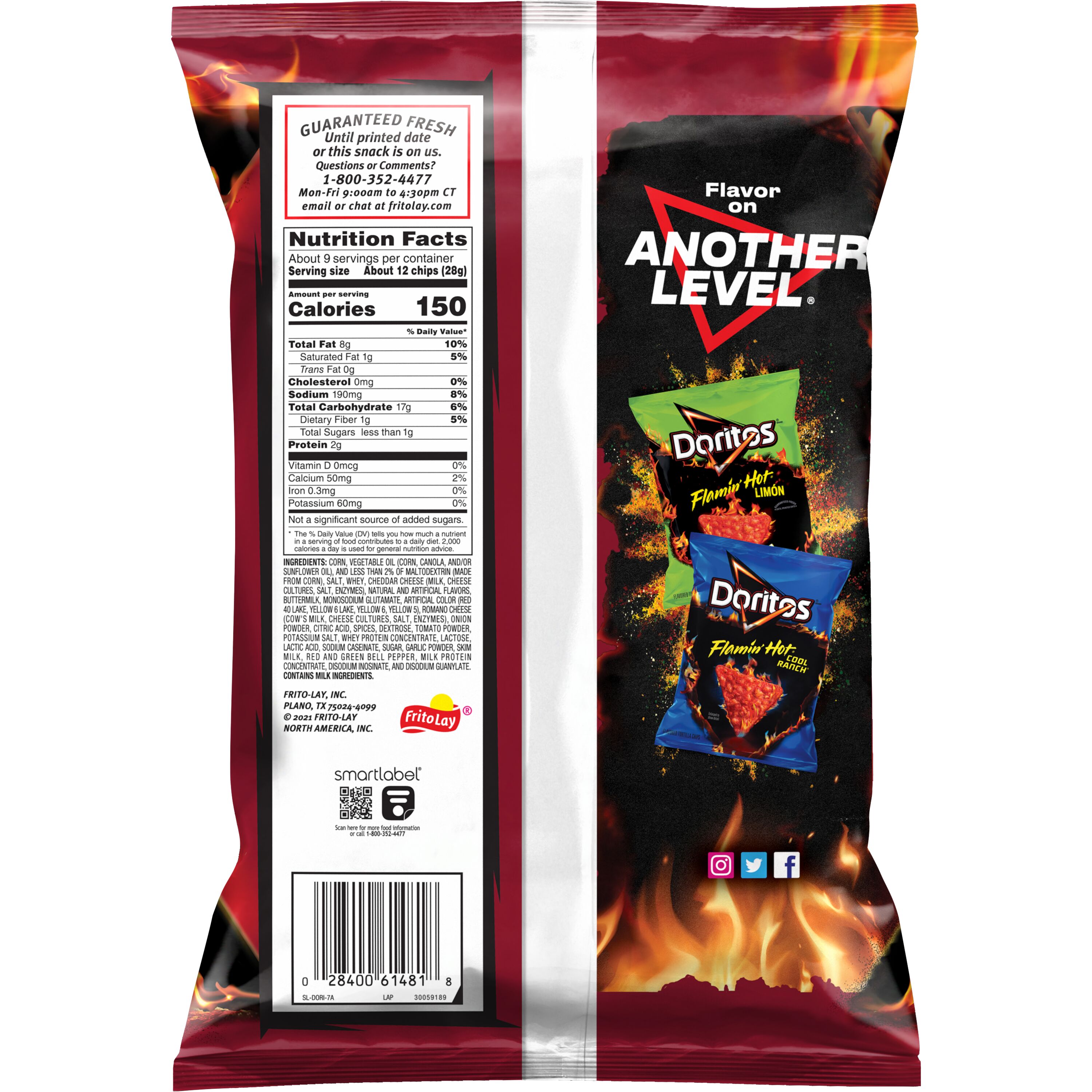Doritos, Xxtra Flamin' Hot Nacho, Flavored Tortilla Chips thumbnail