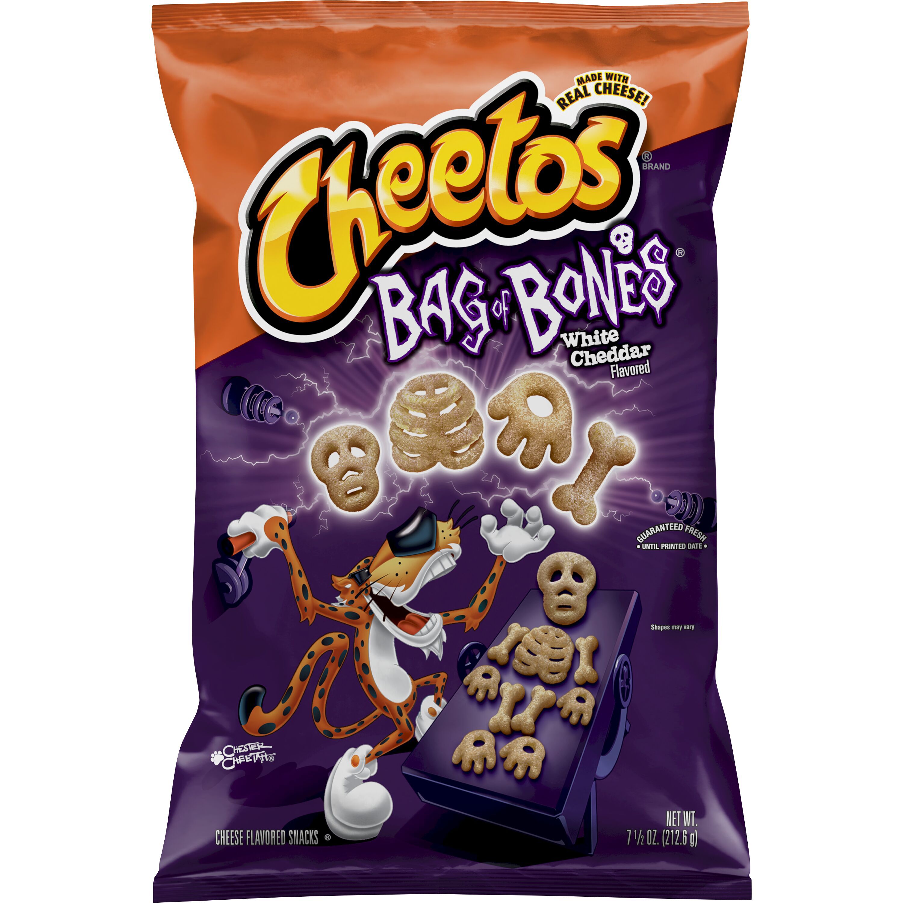 Cheetos, Bag Of Bones, White Cheddar Flavored, Cheese Flavored Snacks