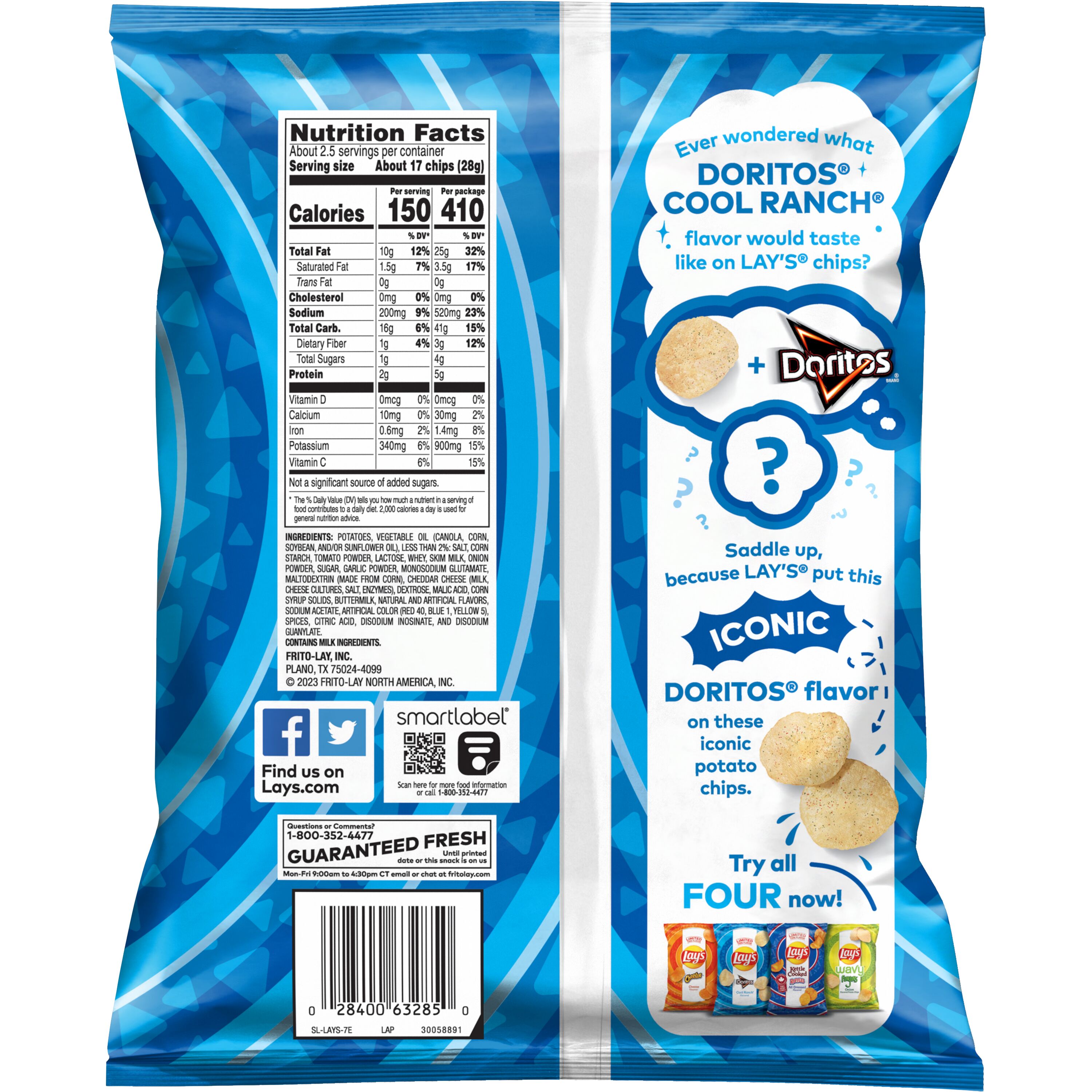 Lay's, Doritos® Cool Ranch Flavored, Potato Chips thumbnail