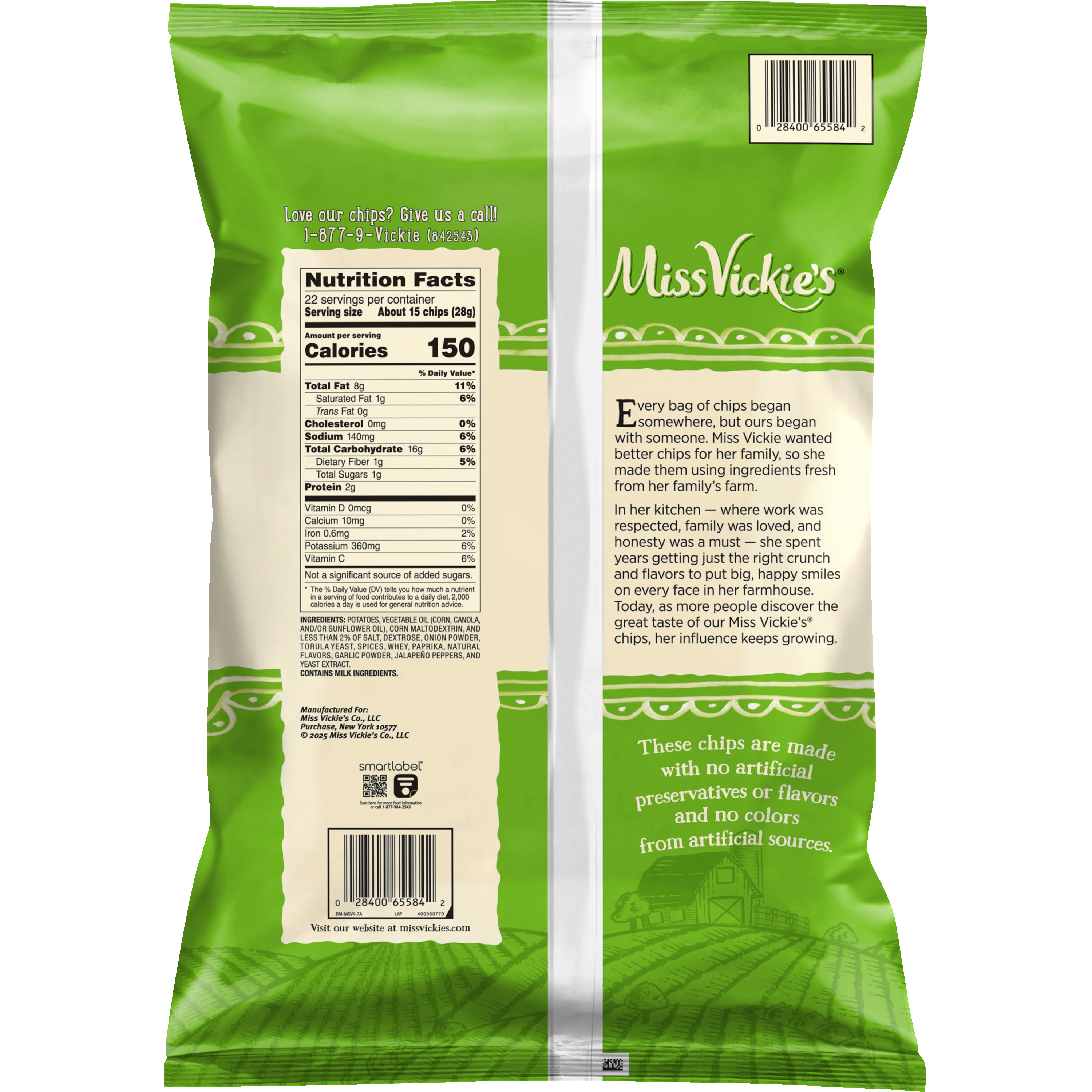 Miss Vickie's, Jalapeno Flavored, Kettle Cooked Potato Chips thumbnail
