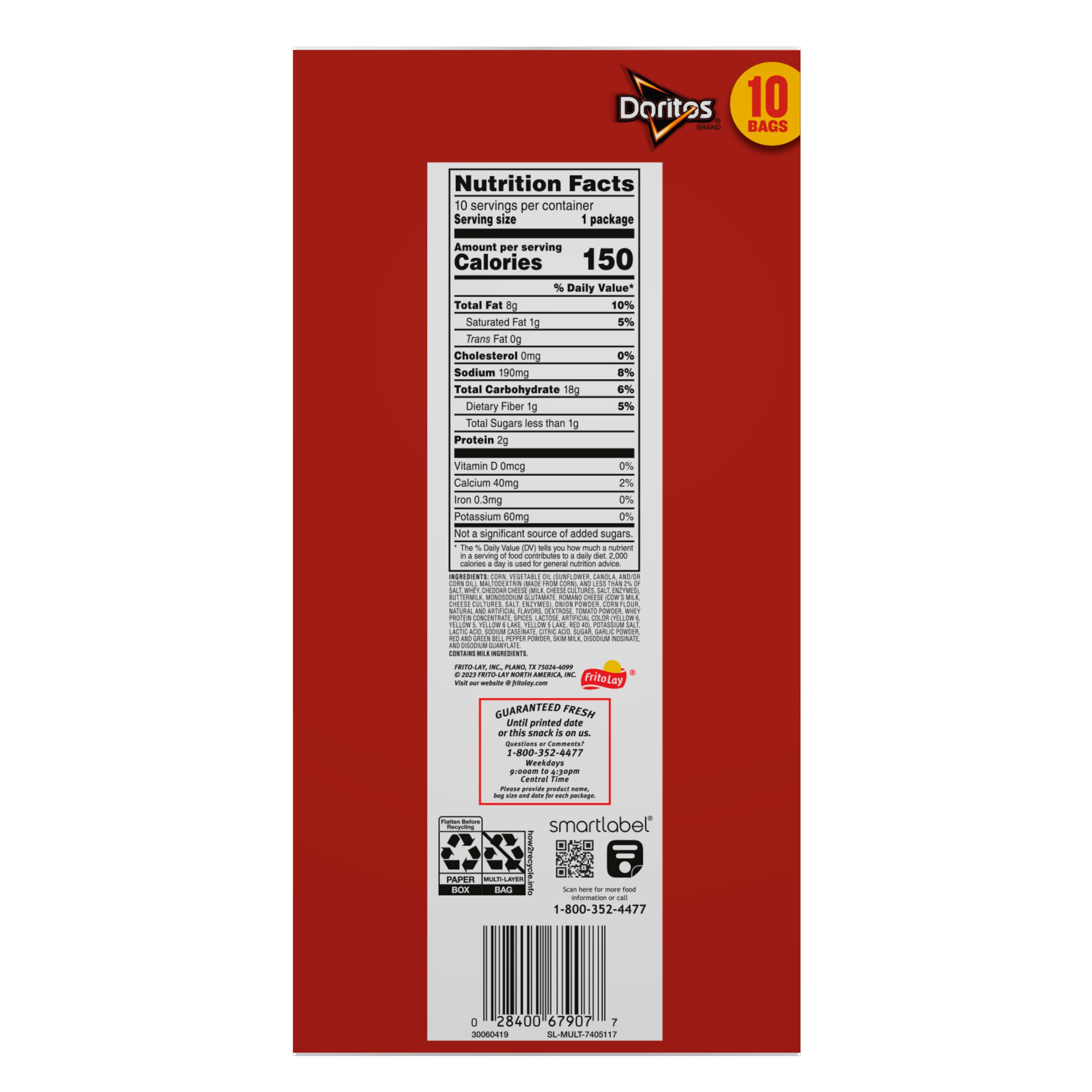 Doritos, Nacho Cheese Flavored, Tortilla Chips thumbnail