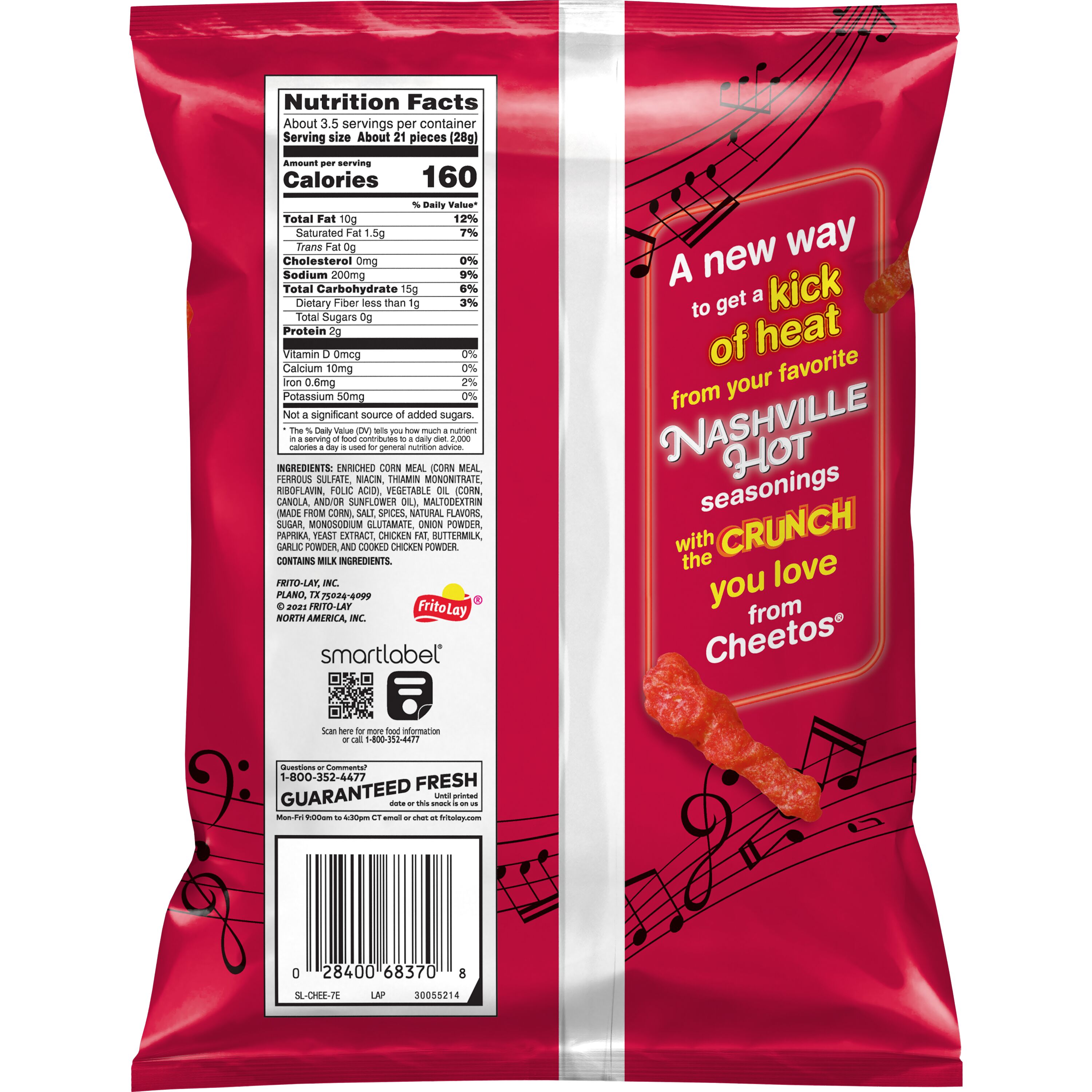 Cheetos, Crunchy, Nashville Hot Flavored, Cheese Flavored Snacks thumbnail