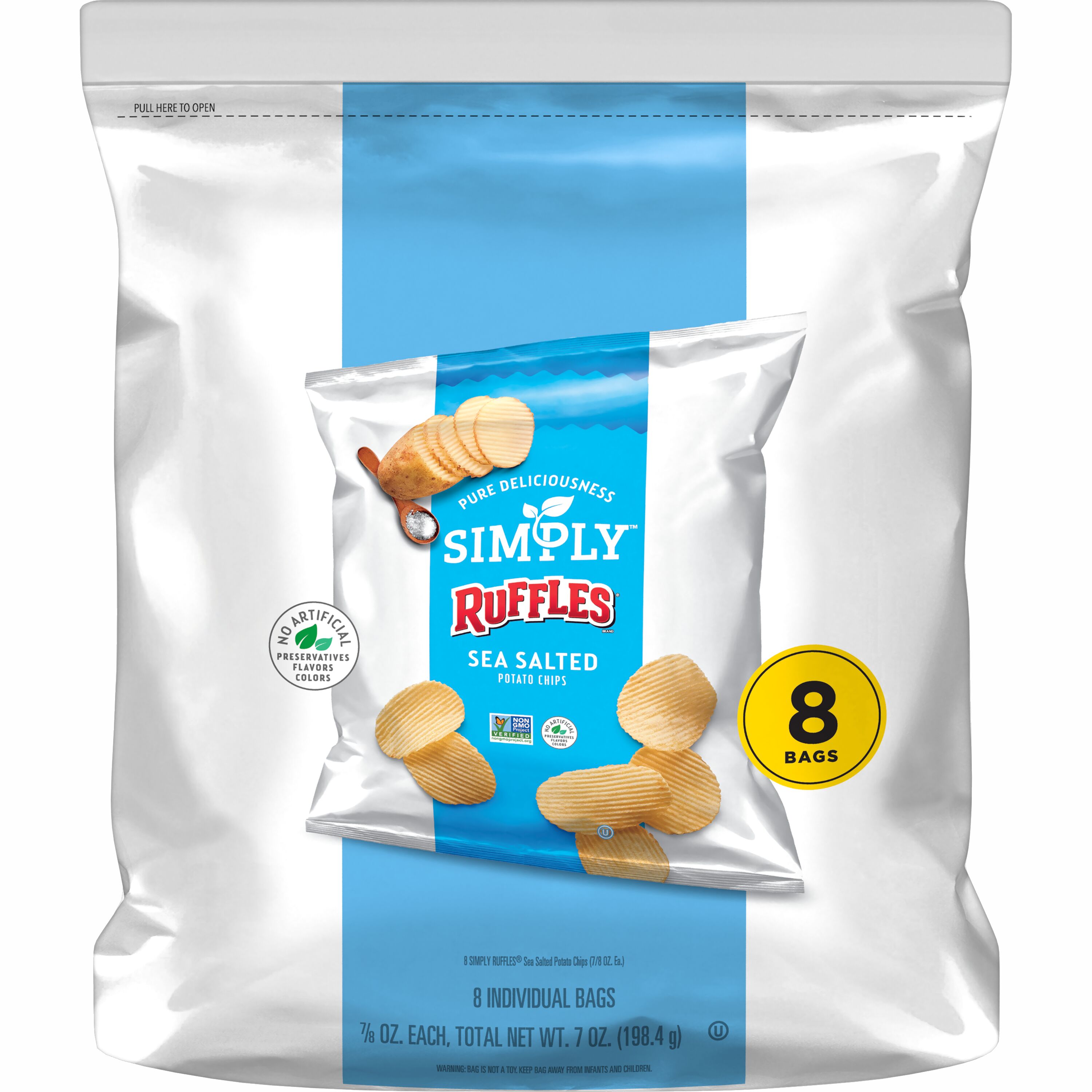 Ruffles, Simply, Sea Salted, Potato Chips