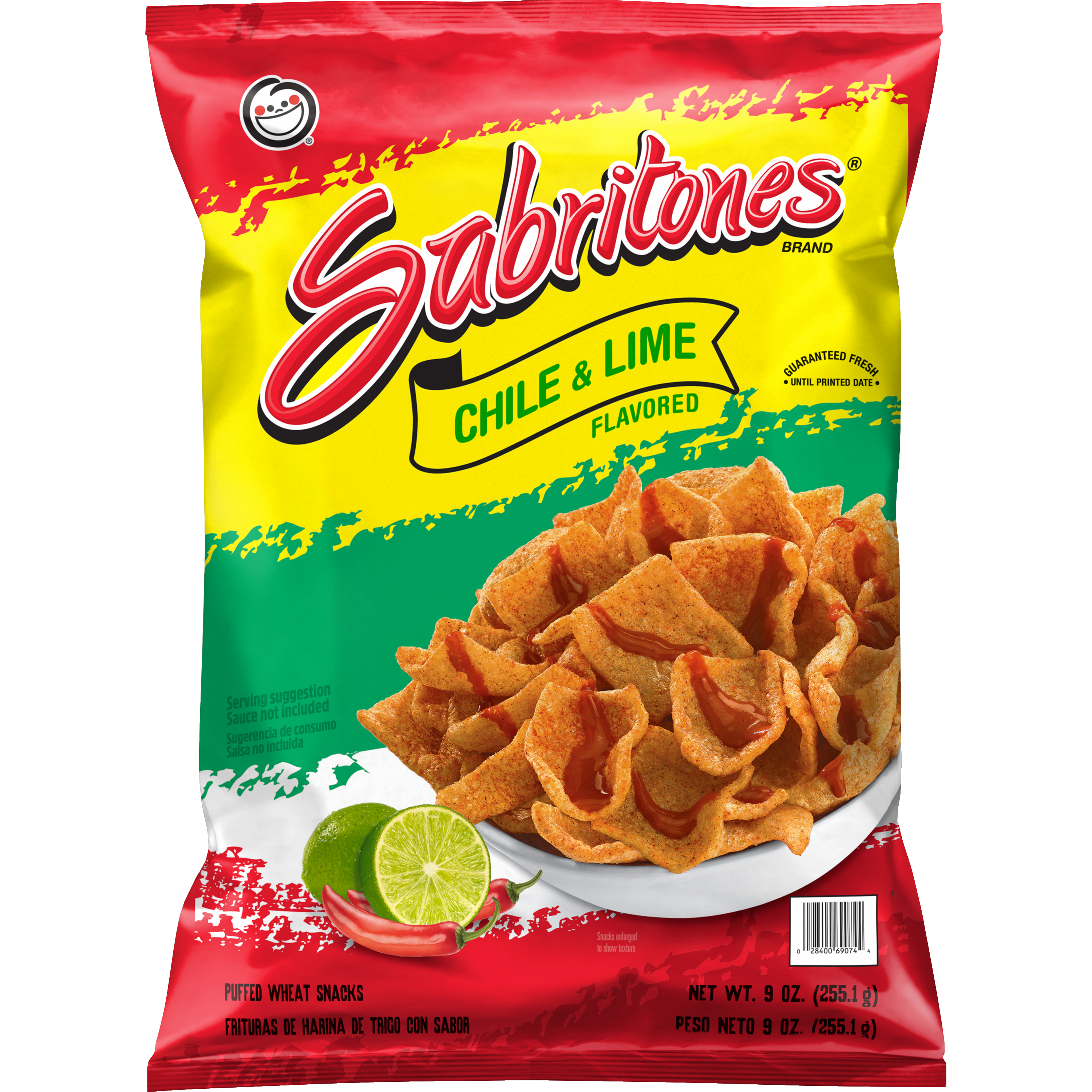 Sabritones, Chile & Lime Flavored, Puffed Wheat Snacks