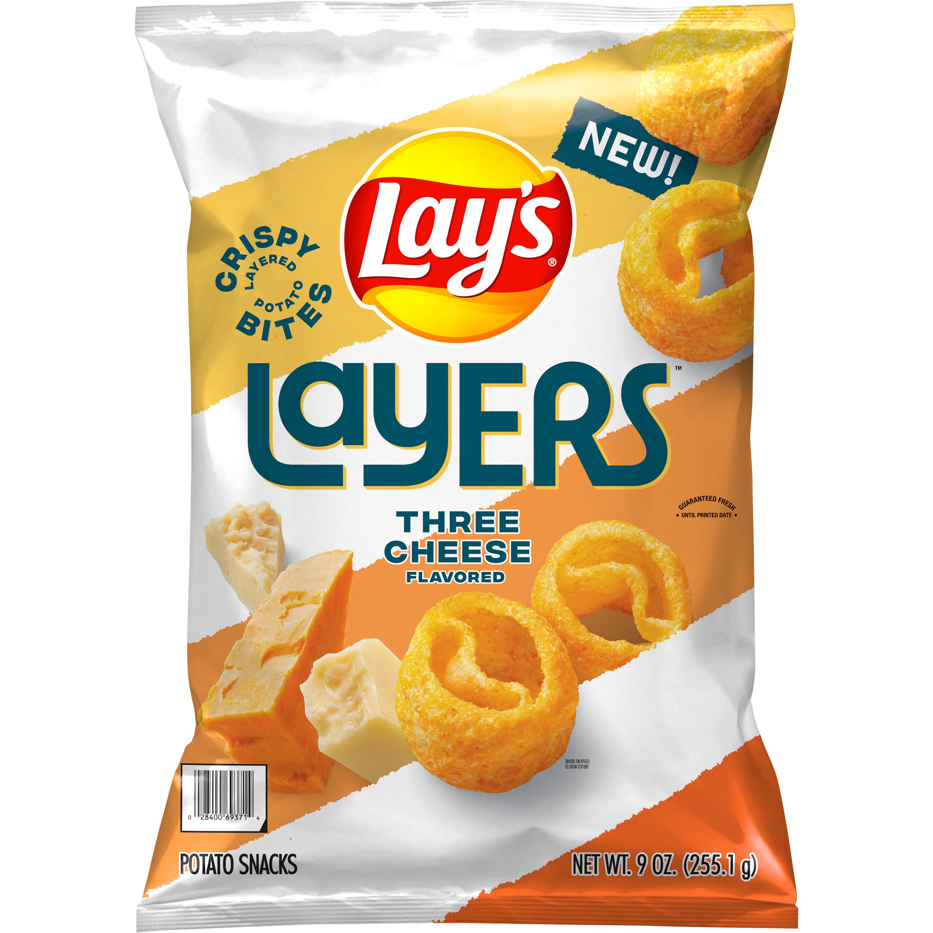 Lay's, Layers, Three Cheese Flavored, Potato Snacks