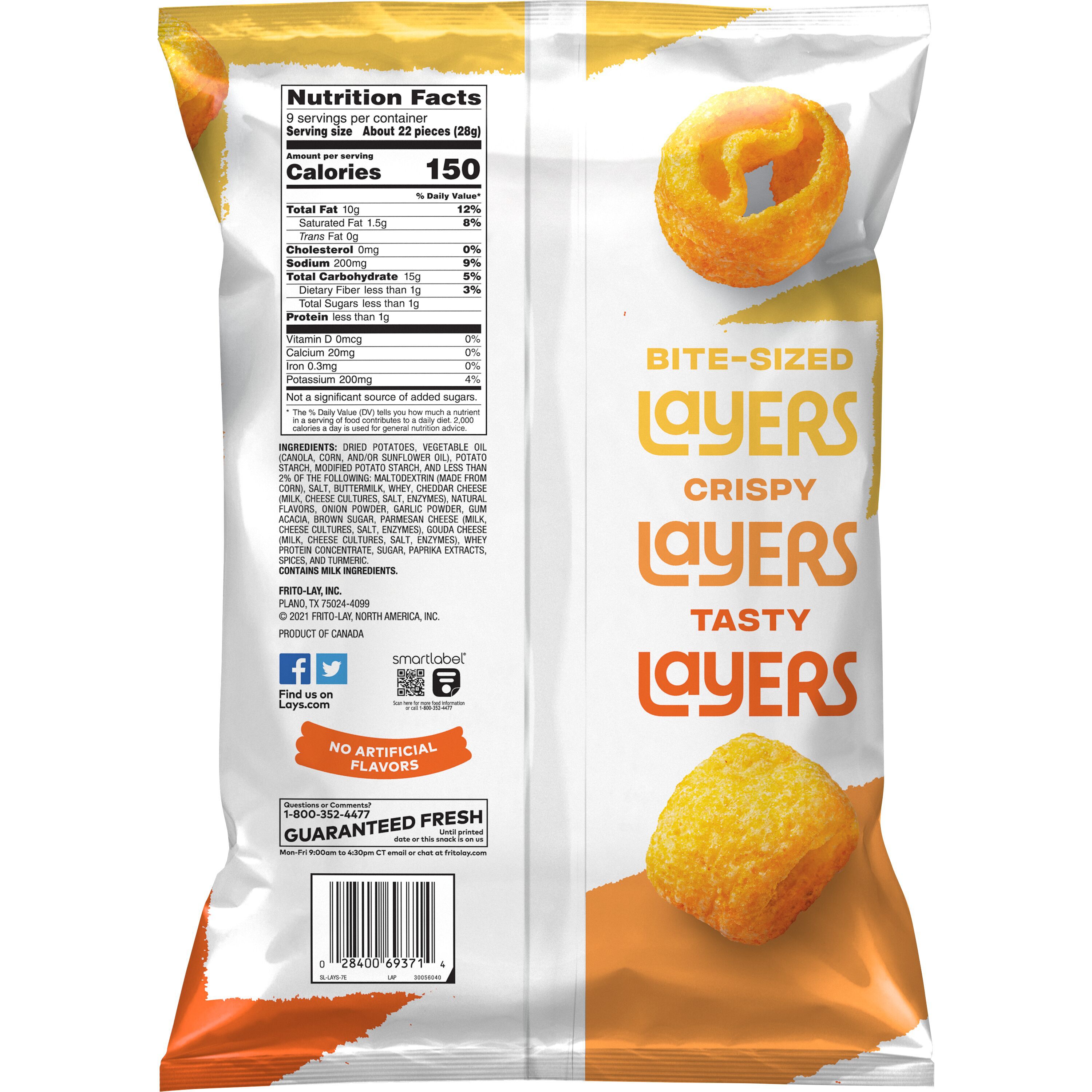 Lay's, Layers, Three Cheese Flavored, Potato Snacks thumbnail