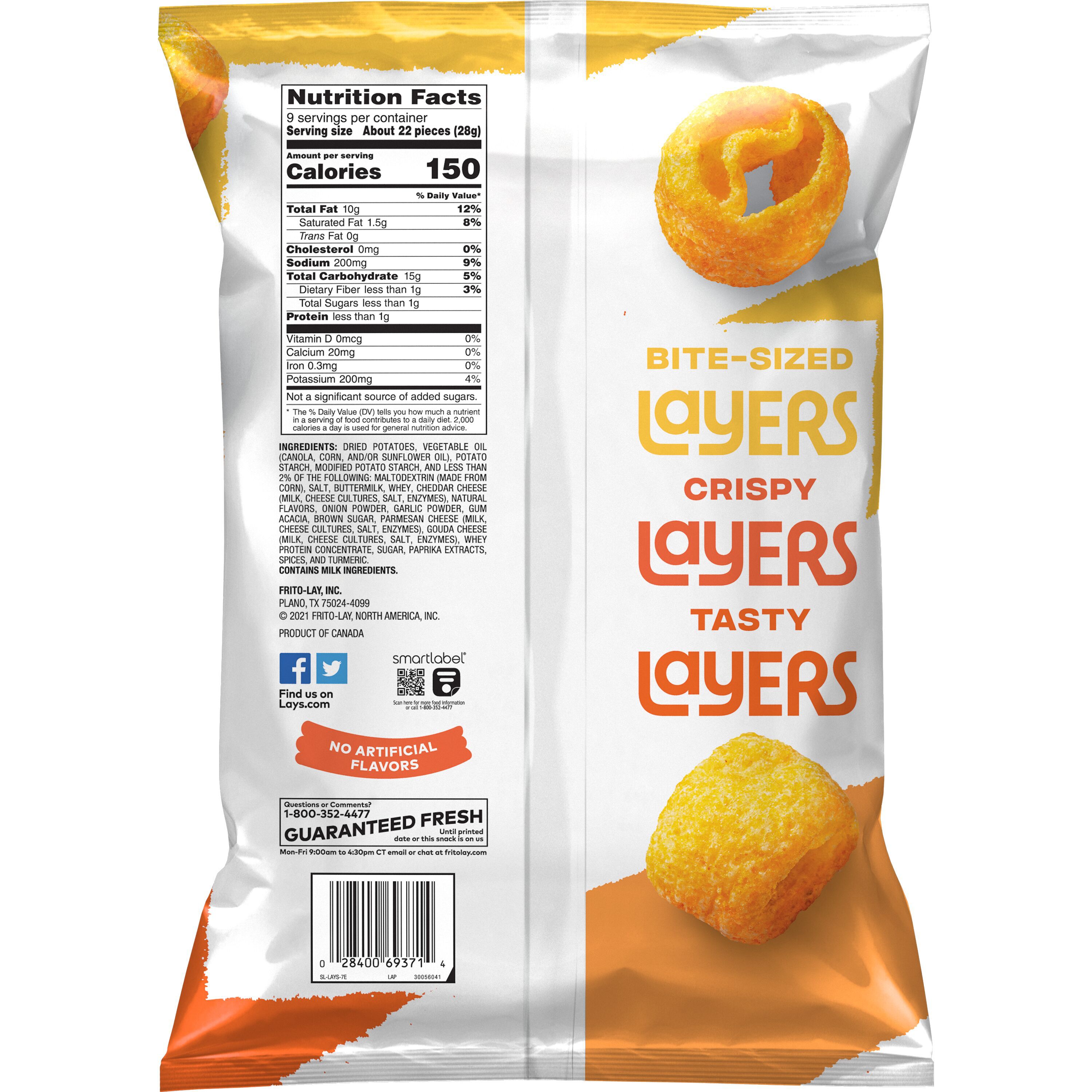 Lay's, Layers, Three Cheese Flavored, Potato Snacks thumbnail