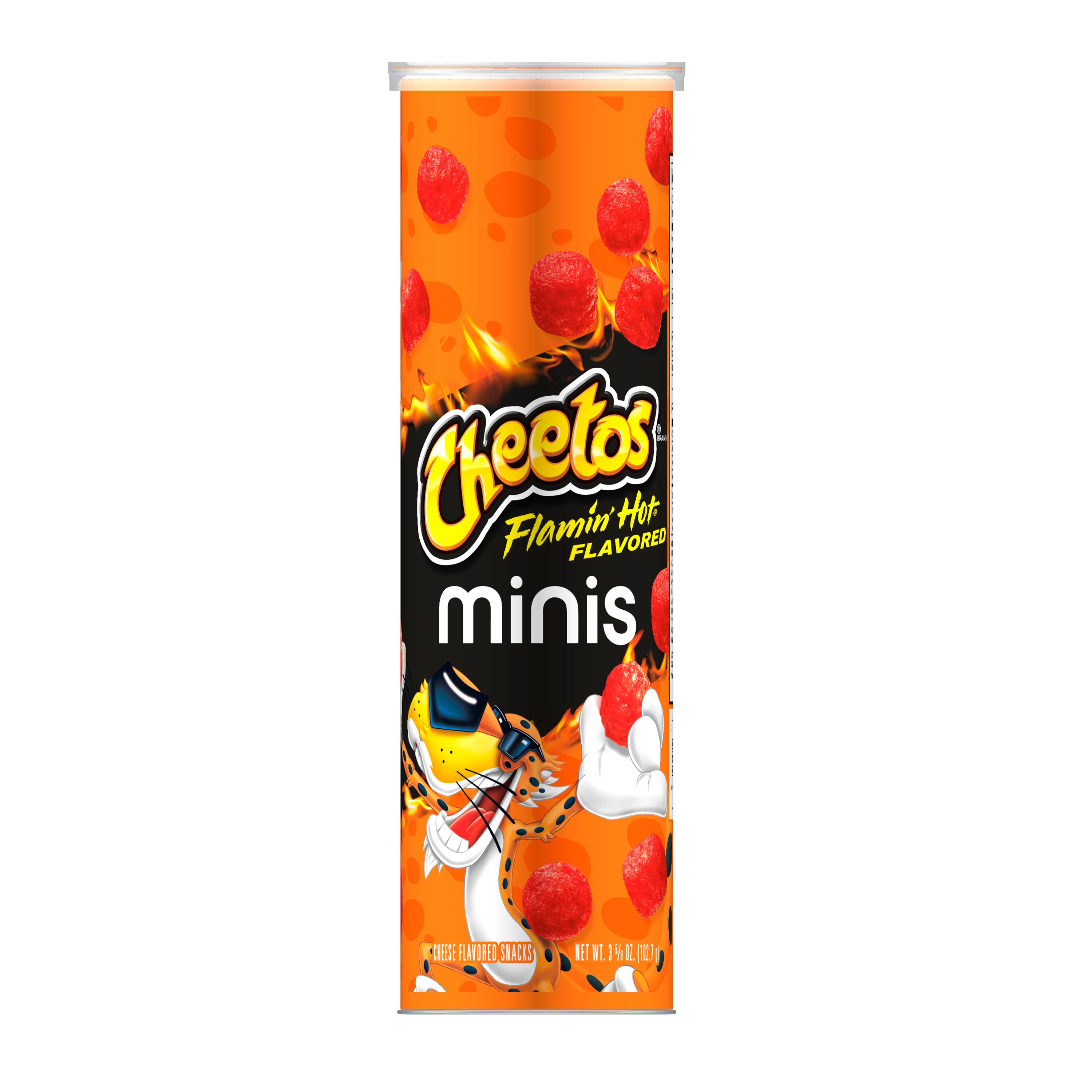Cheetos, Minis, Flamin' Hot Flavored, Cheese Flavored Snacks