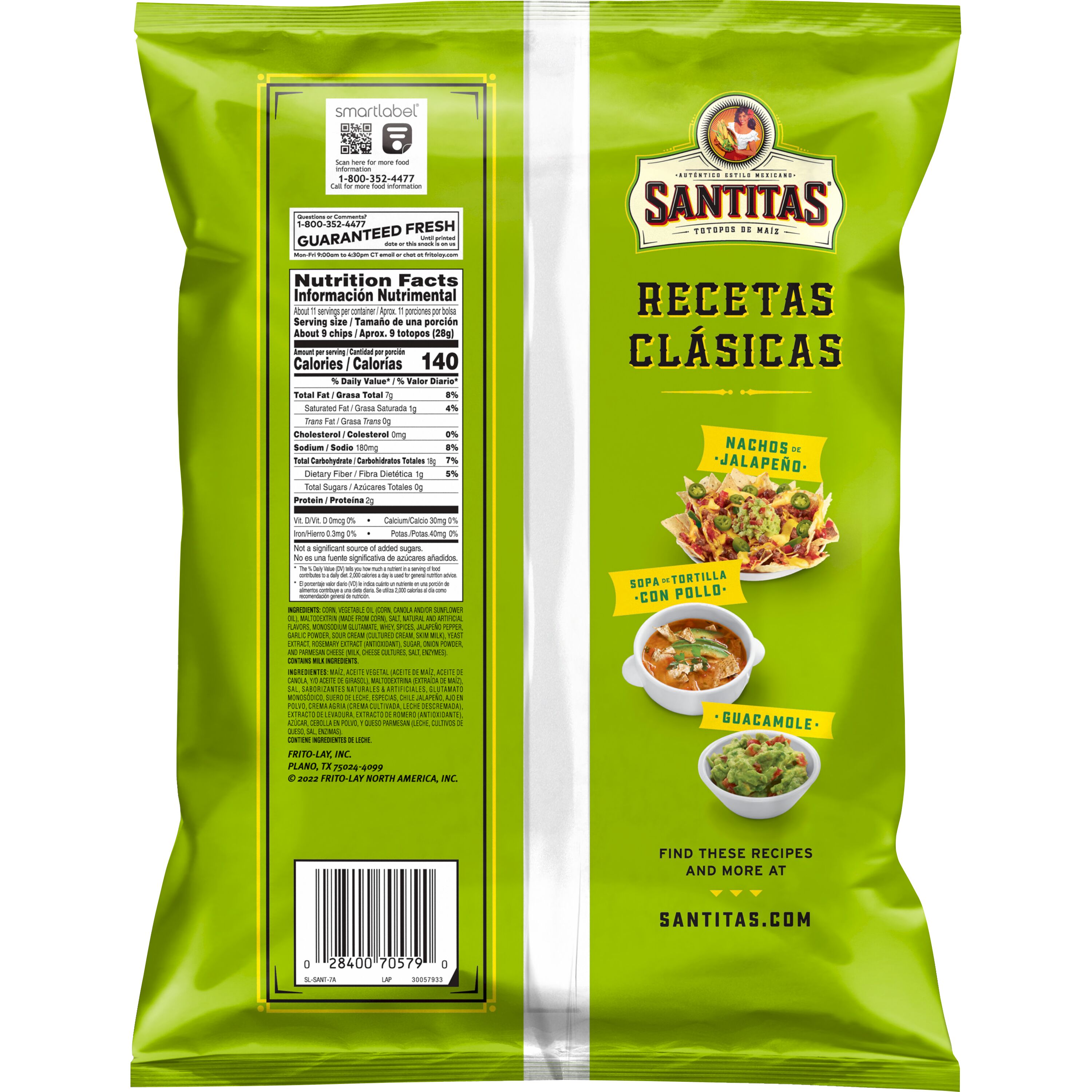Santitas, Cilantro Lime Naturally & Artificially Flavored, Tortilla Chips thumbnail