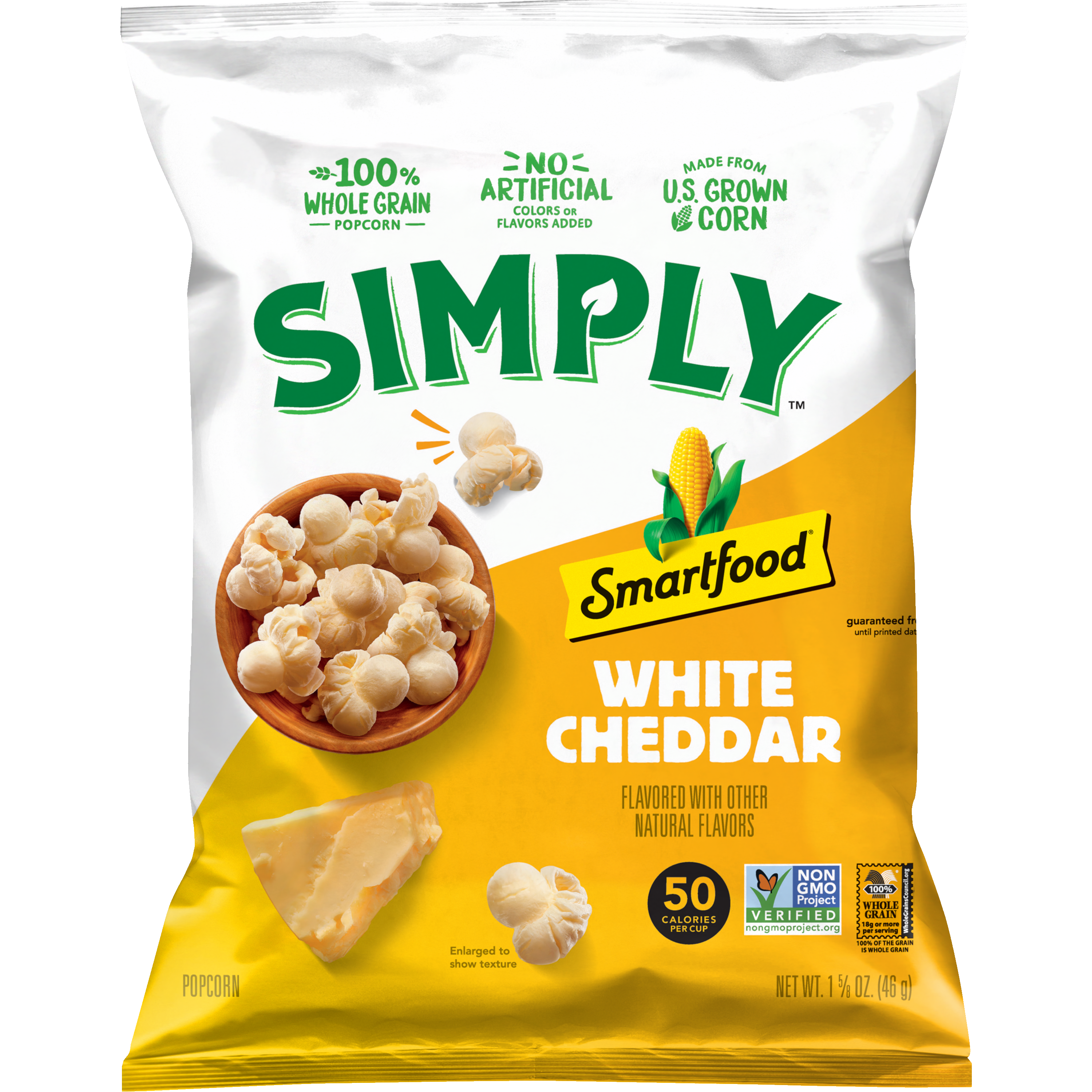 Smartfood, Simply, White Cheddar Flavored, Popcorn