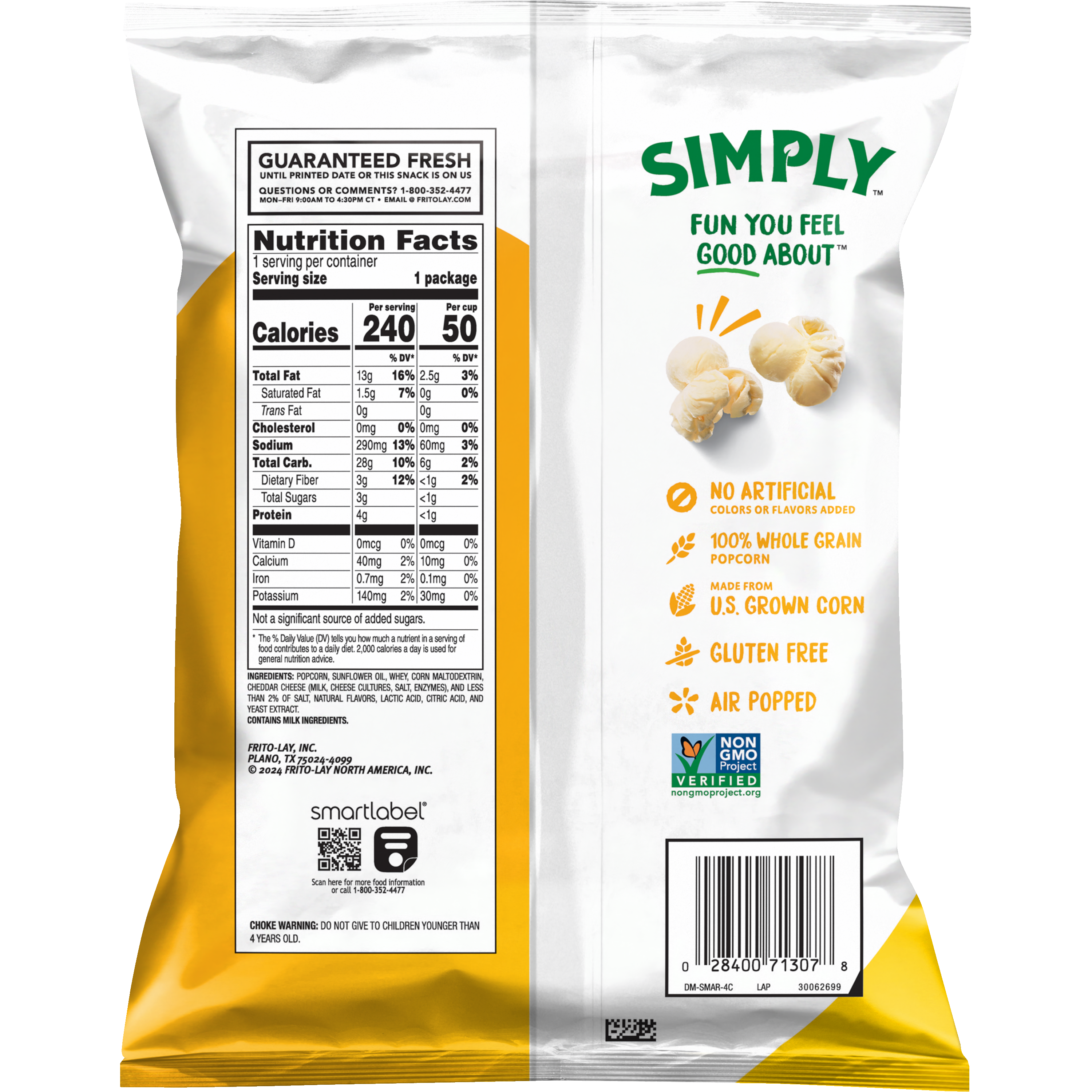 Smartfood, Simply, White Cheddar Flavored, Popcorn thumbnail