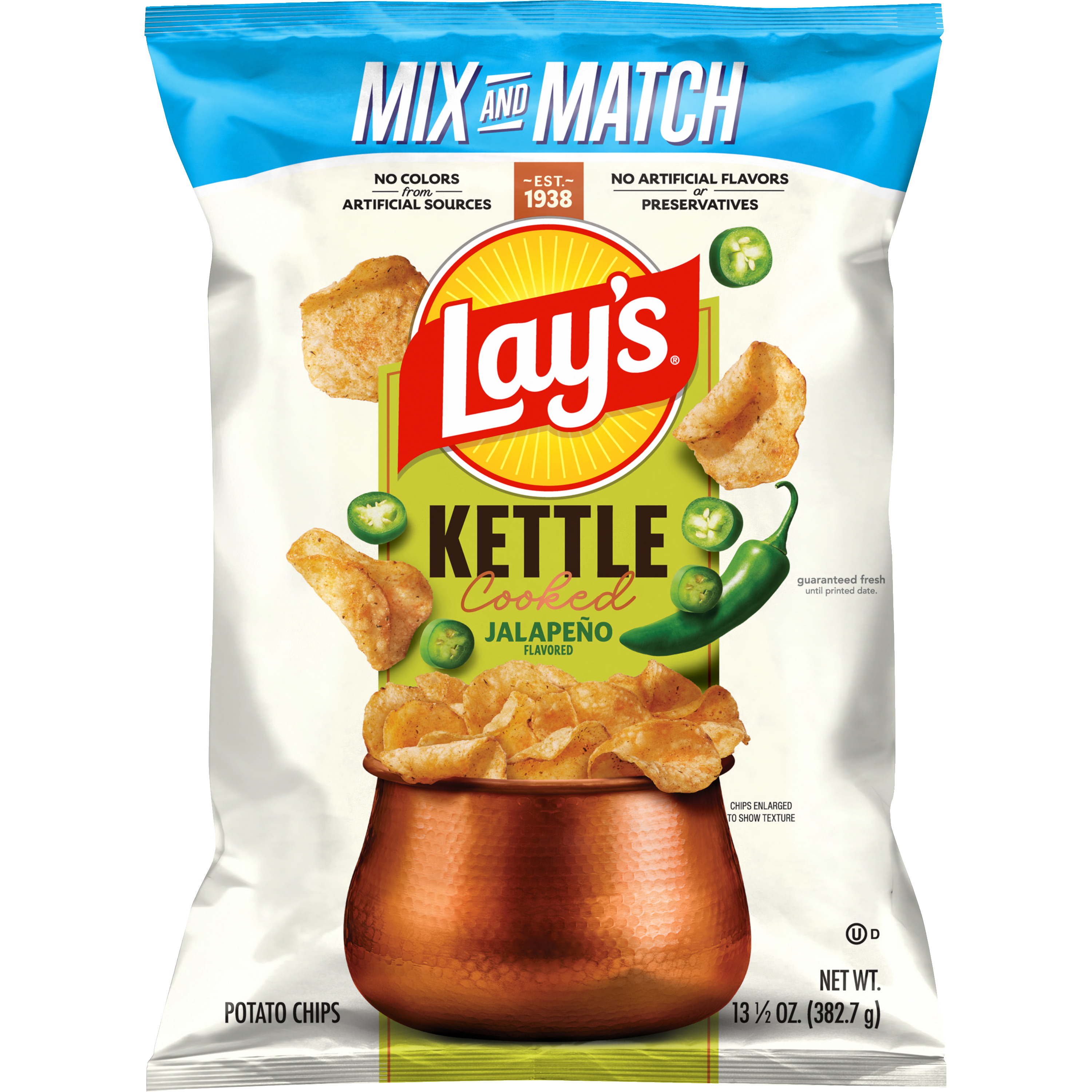 Lay's, Kettle Cooked, Jalapeno Flavored, Potato Chips