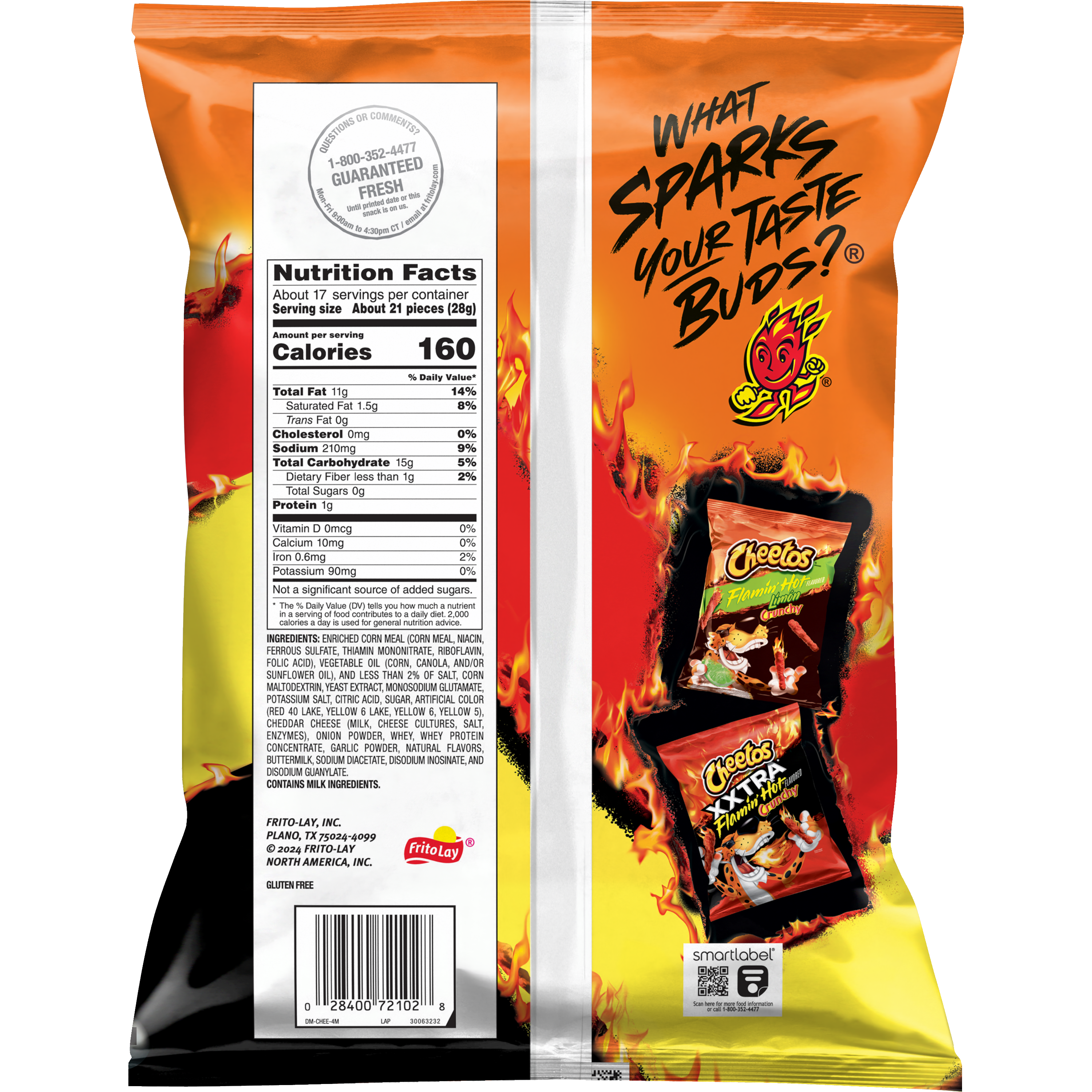 Cheetos, Crunchy, Flamin' Hot Flavored, Cheese Flavored Snacks thumbnail