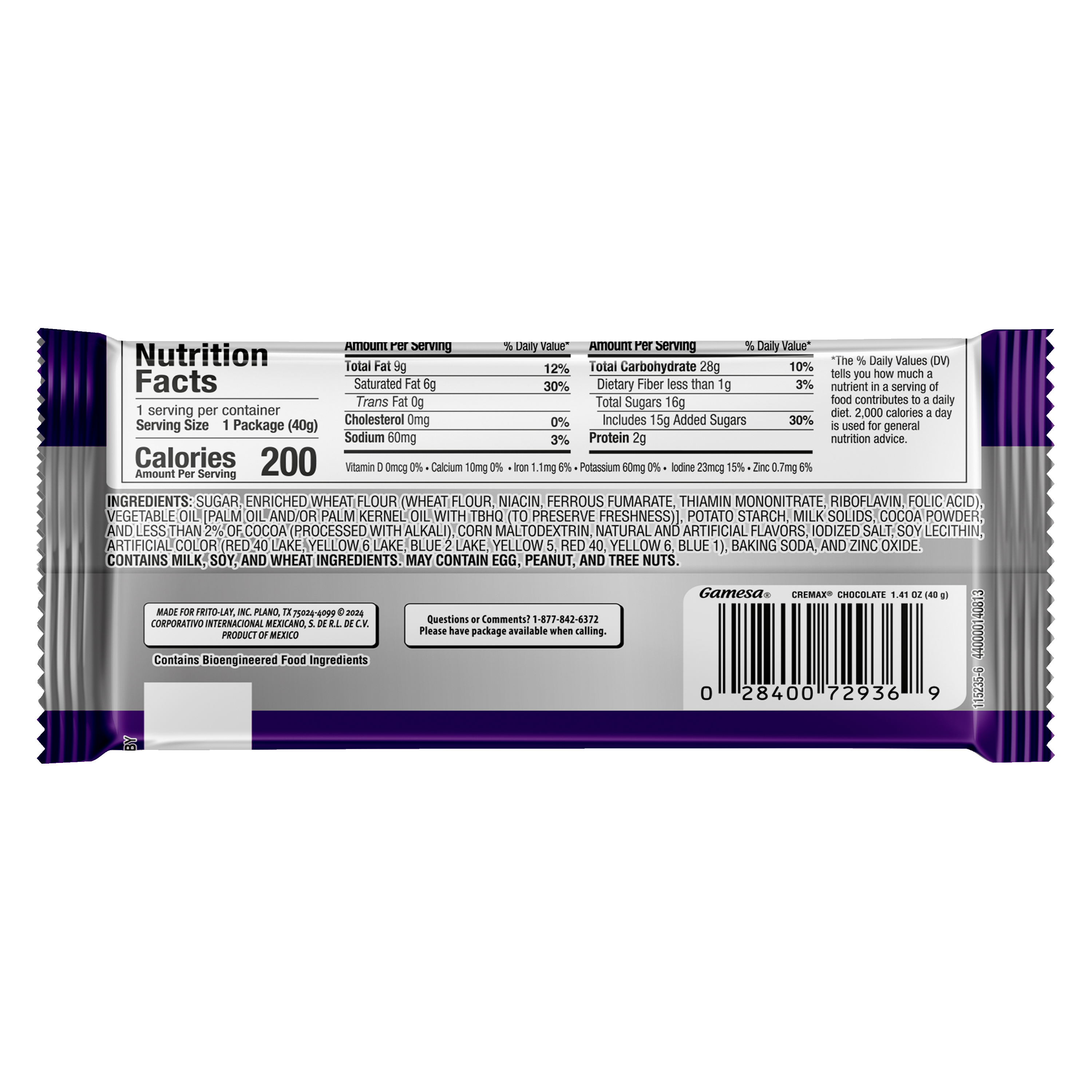 Gamesa, Cremax Wafers, Chocolate Natural And Artificial Flavor, Wafer Cookies thumbnail