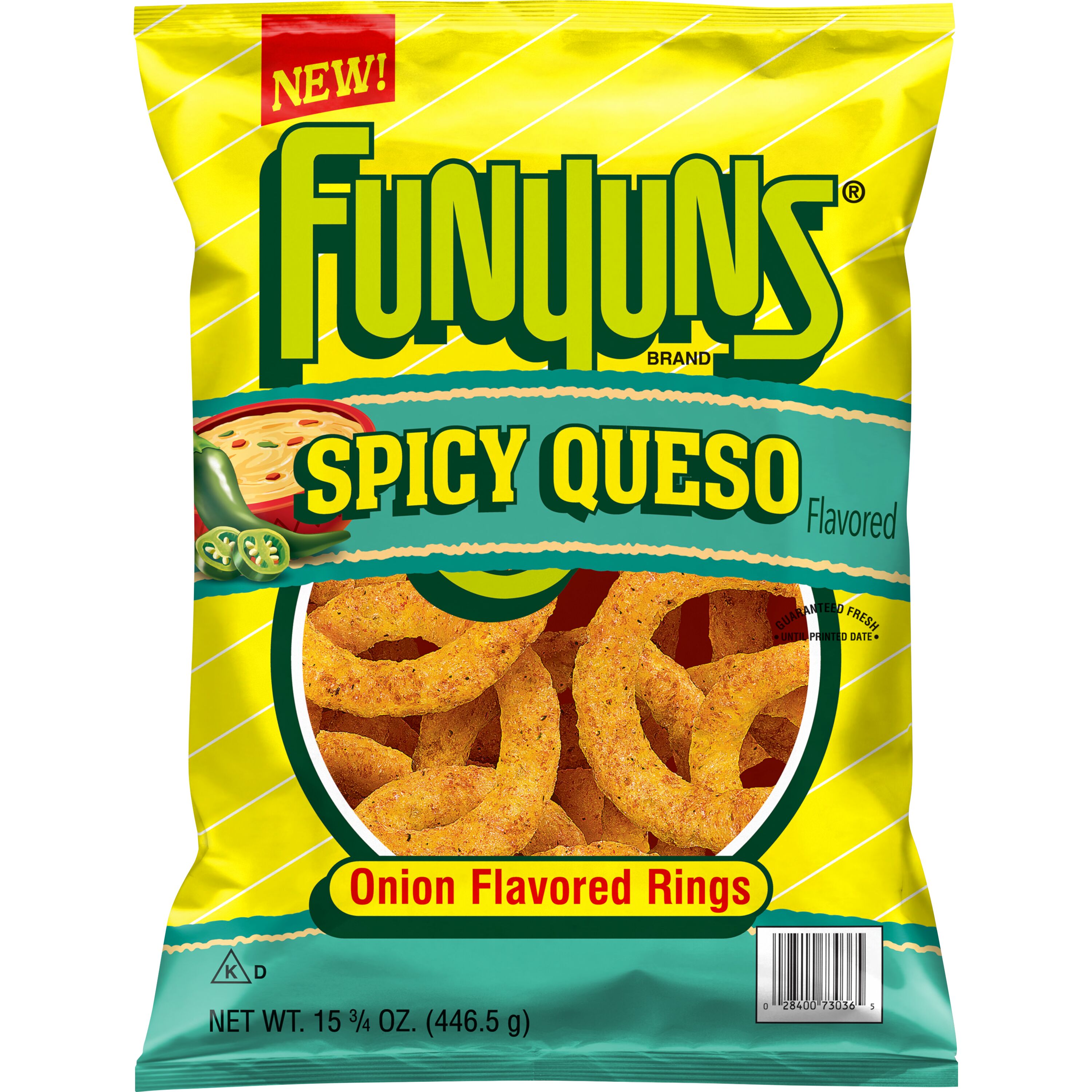 Funyuns, Spicy Queso Flavored, Onion Flavored Rings