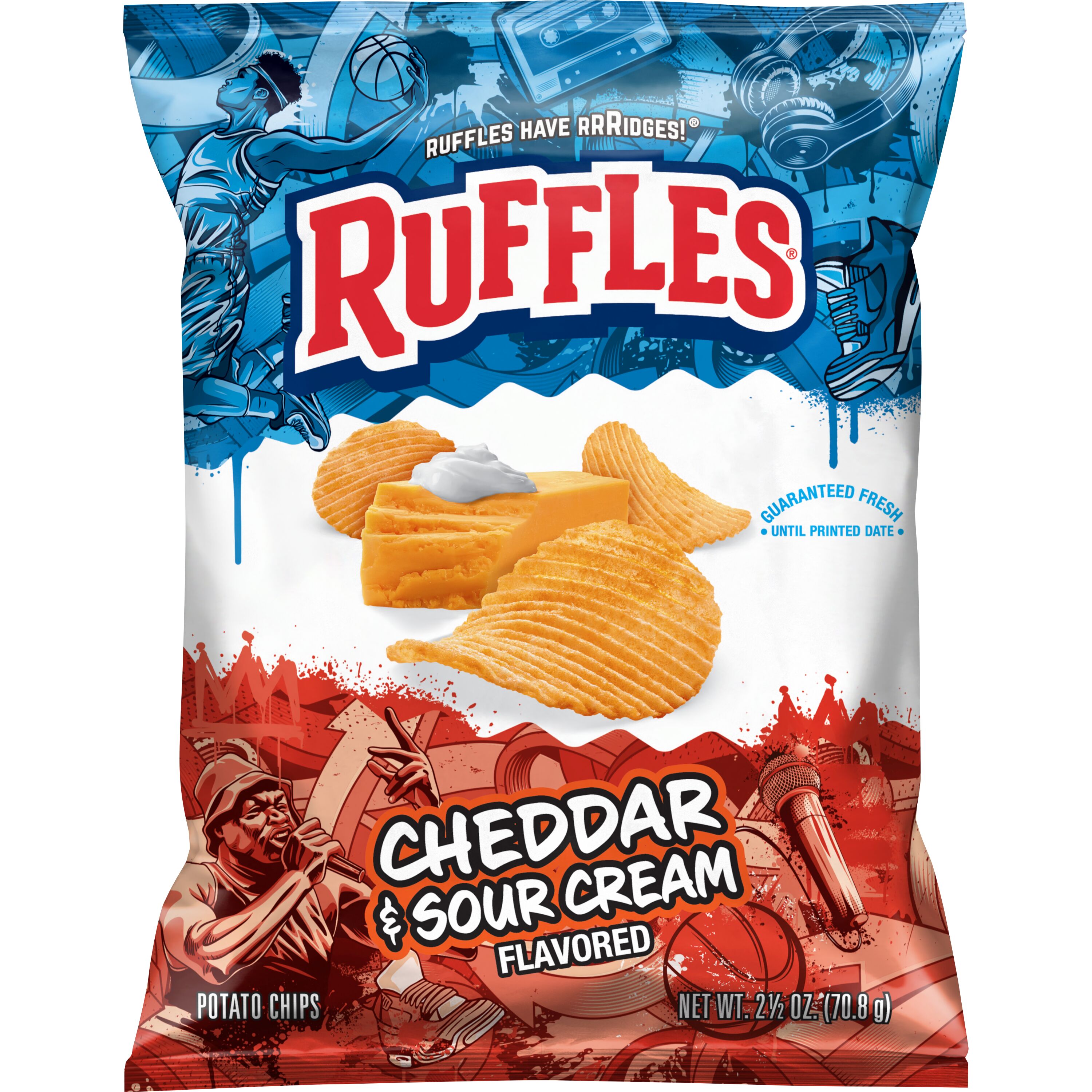 Ruffles, Cheddar & Sour Cream Flavored, Potato Chips