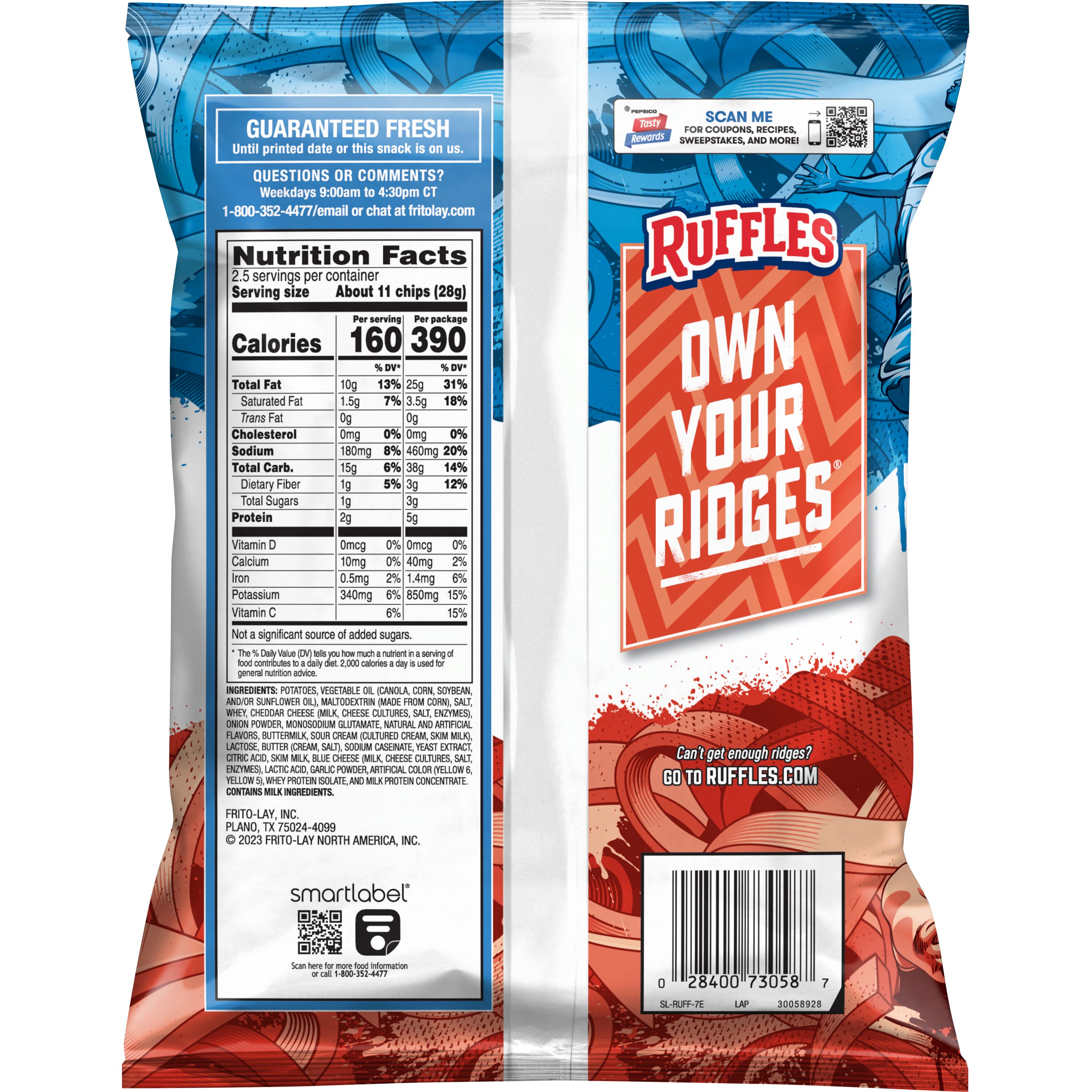 Ruffles, Cheddar & Sour Cream Flavored, Potato Chips thumbnail