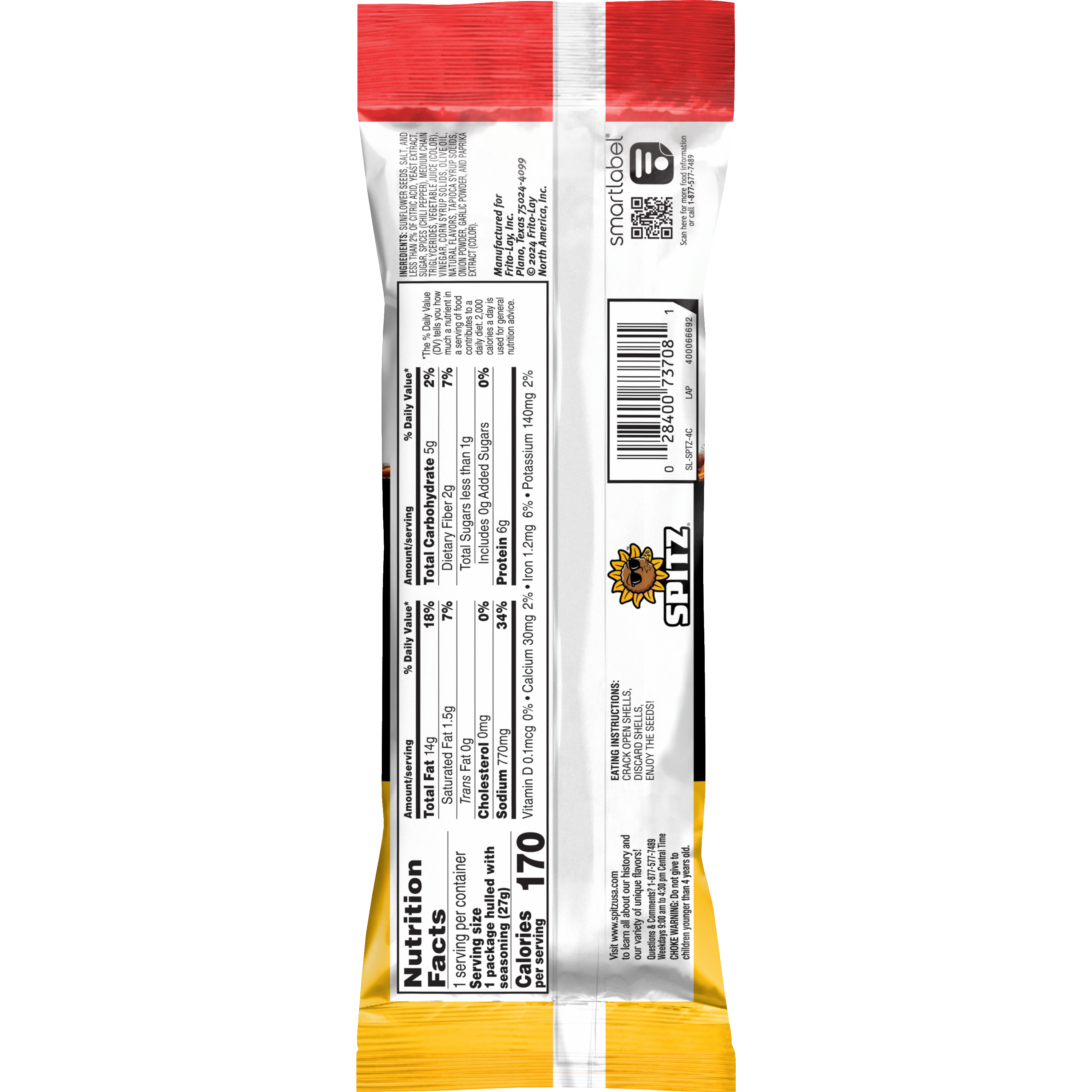 Spitz, Flamin' Hot Limon Flavored, Sunflower Seeds thumbnail