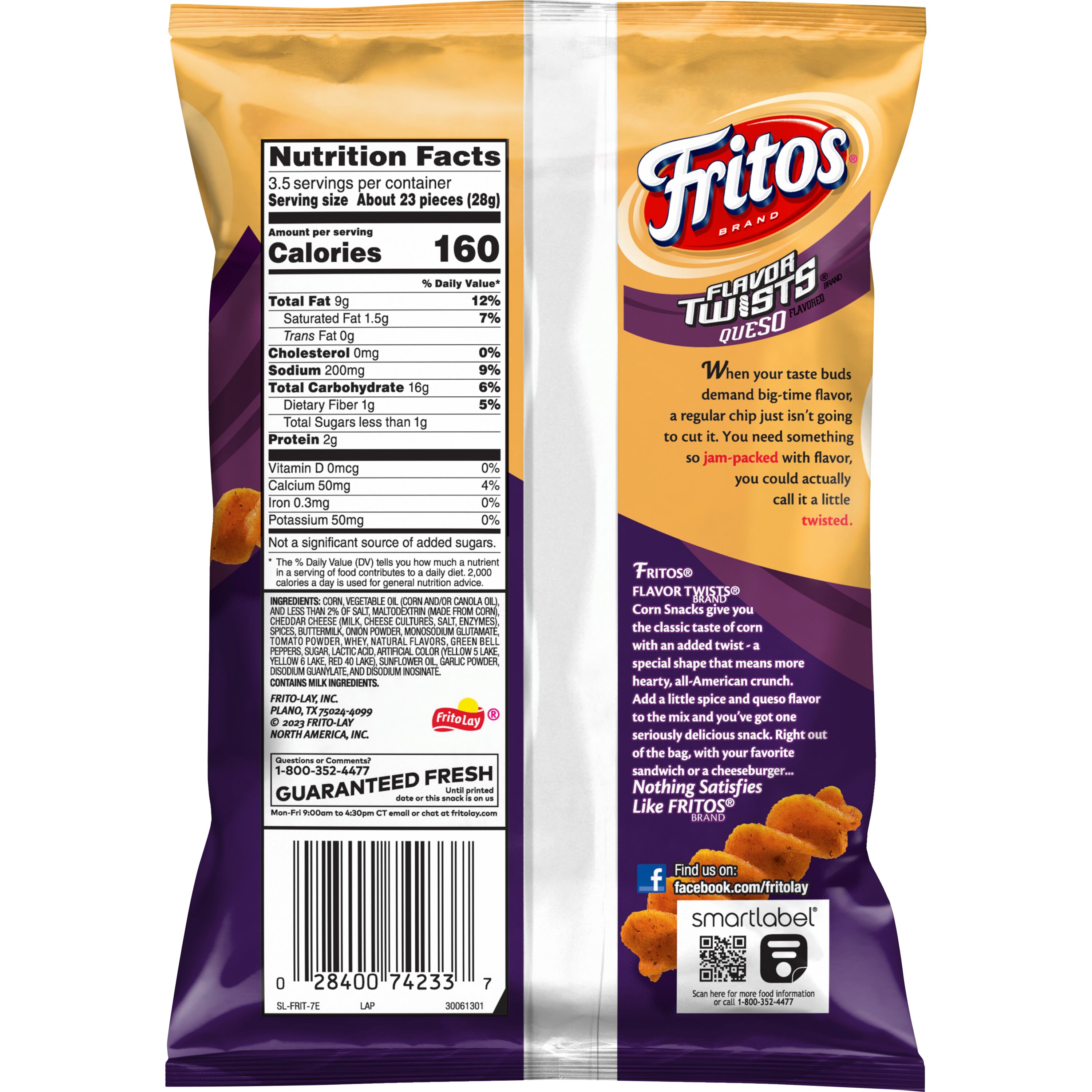 Fritos, Flavor Twists, Queso Flavored, Corn Snacks thumbnail