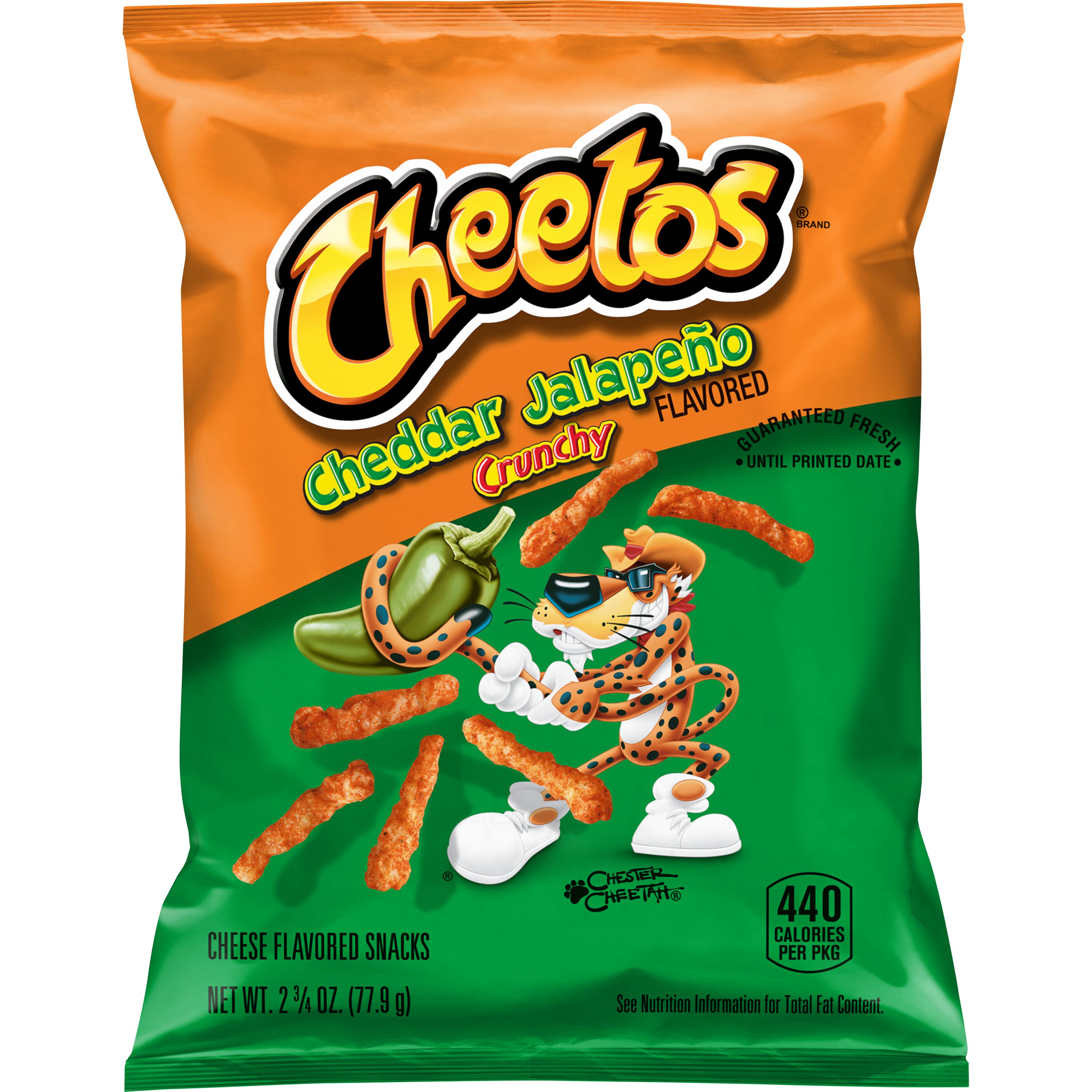 Cheetos, Crunchy, Cheddar Jalapeno Flavored, Cheese Flavored Snacks