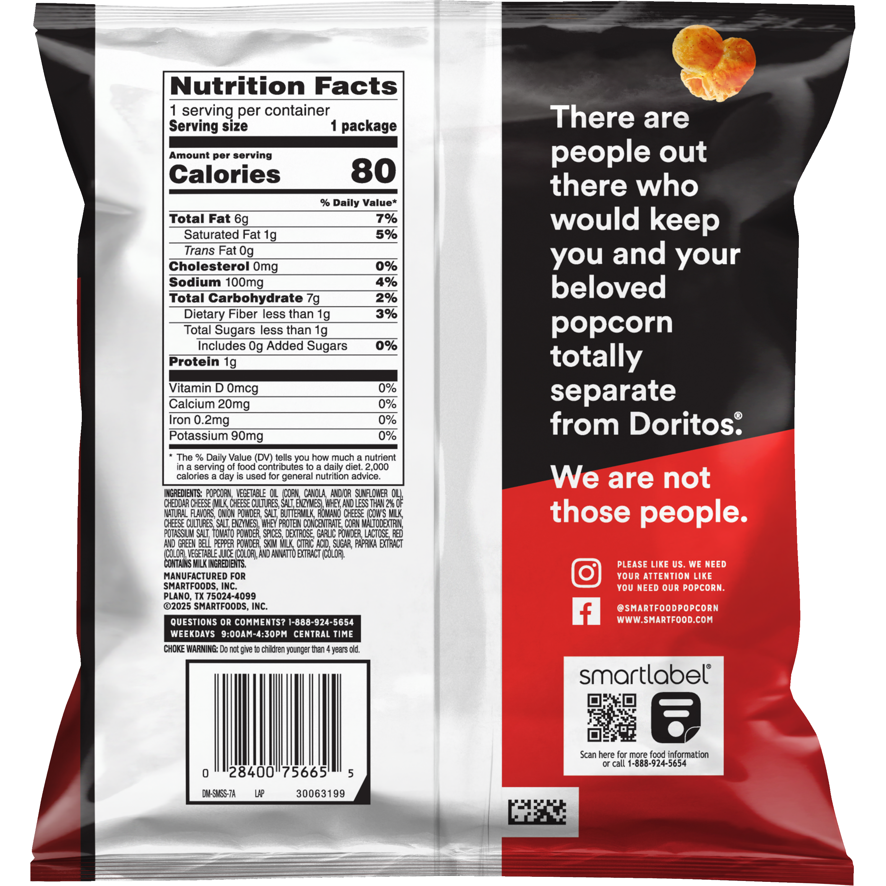Smartfood, Doritos Nacho Cheese, Flavored Popcorn thumbnail