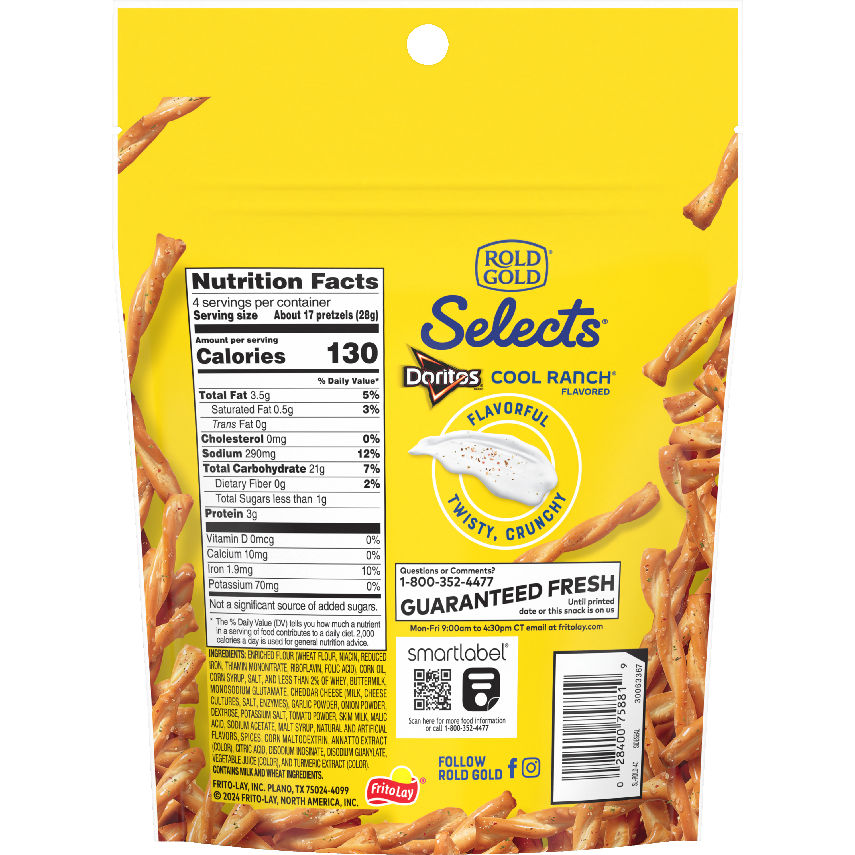 Rold Gold, Selects, Doritos Cool Ranch Flavored, Pretzel Twists thumbnail