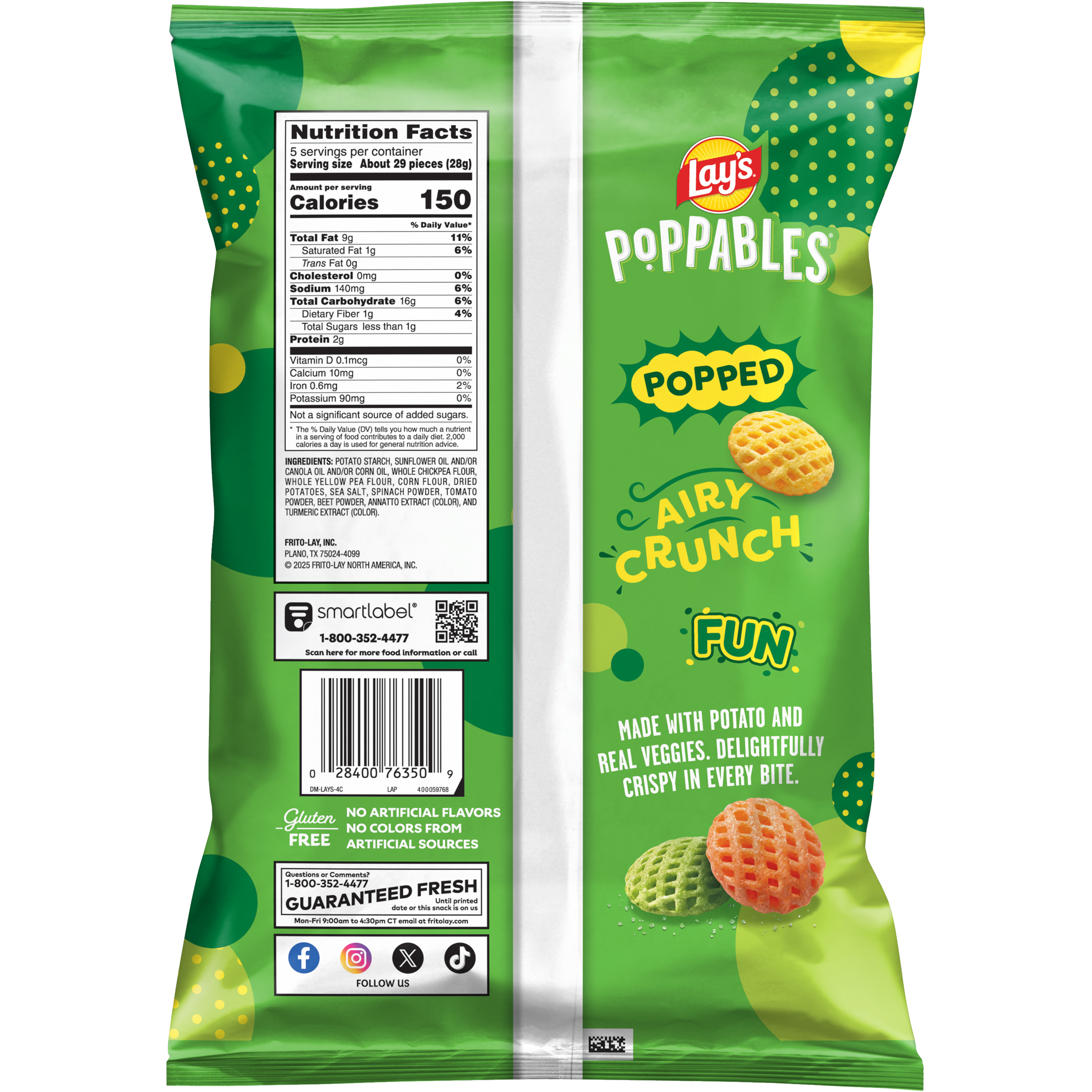 Lay's, Veggie Poppables, Sea Salt, Potato & Veggie Snacks thumbnail