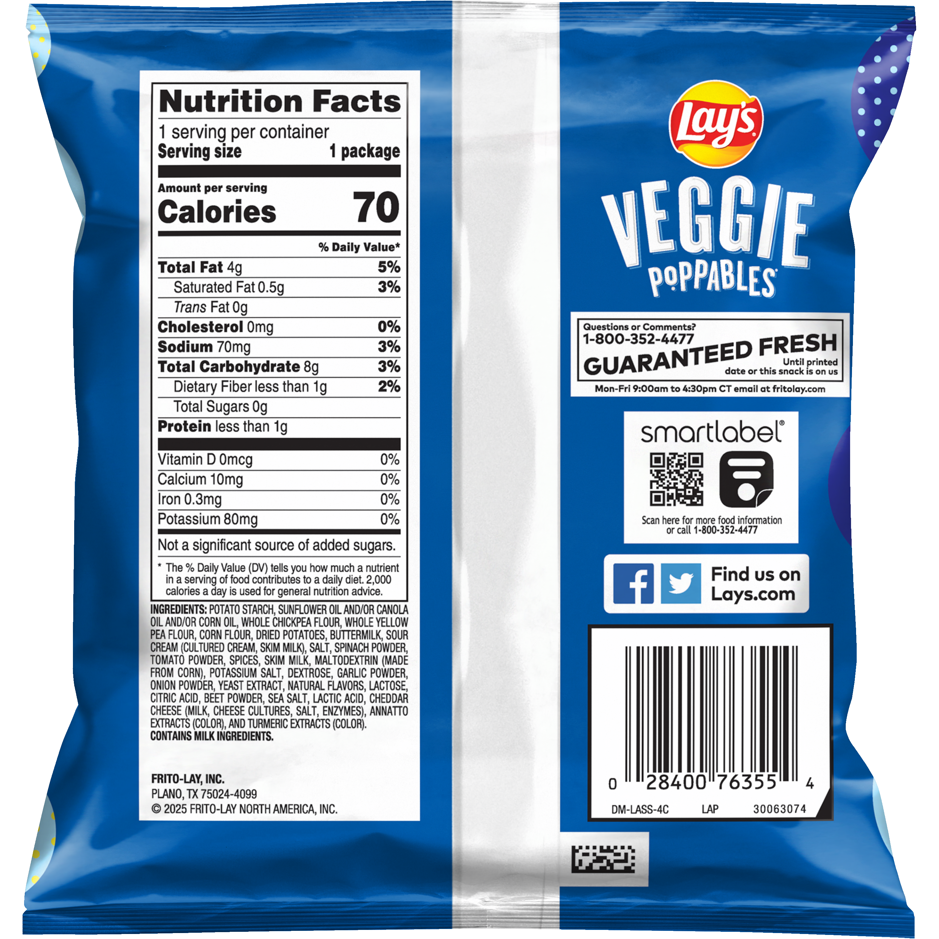Lay's, Veggie Poppables, Ranch Flavored, Potato And Veggie Snacks thumbnail