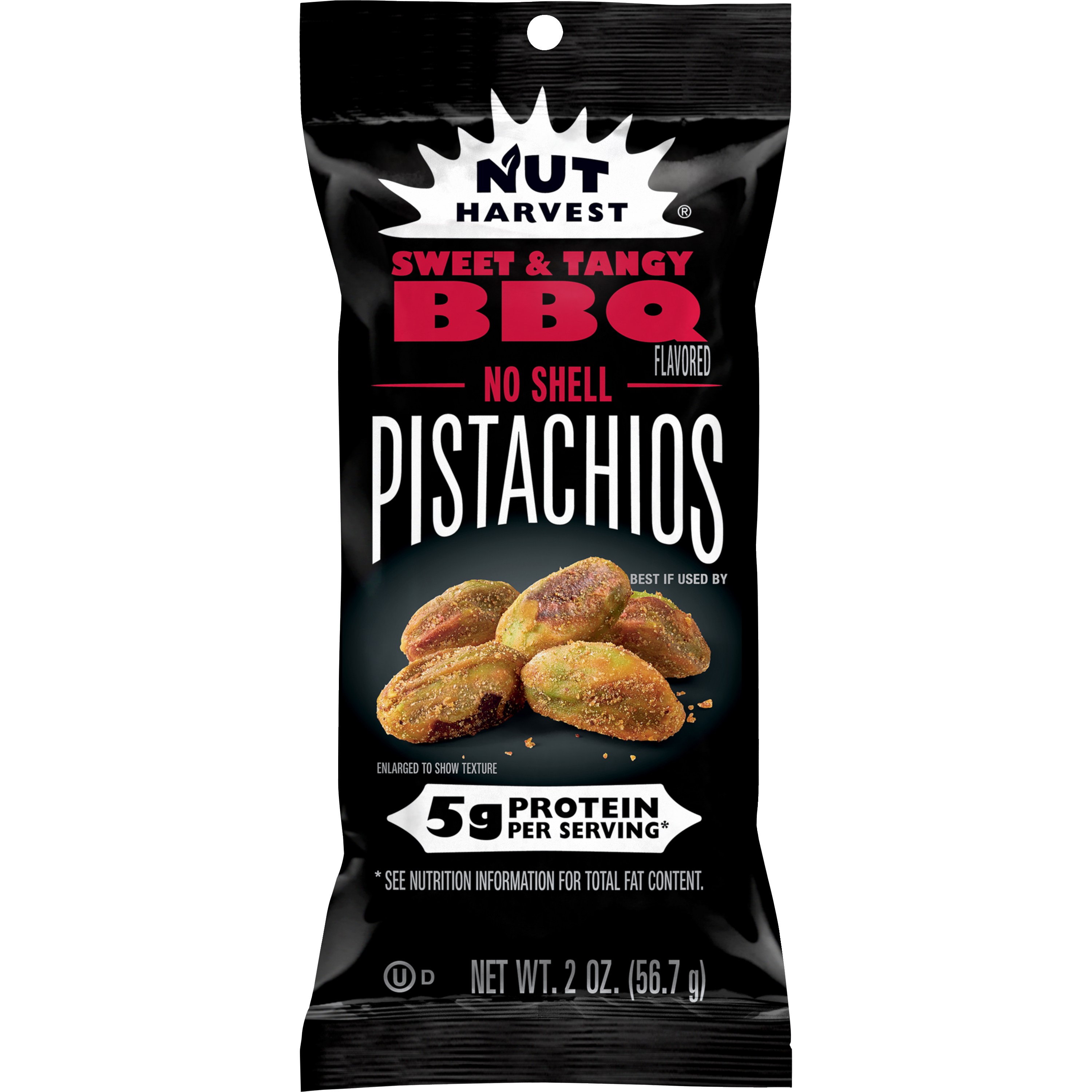 Nut Harvest, Sweet & Tangy BBQ Flavored, No Shell Pistachios
