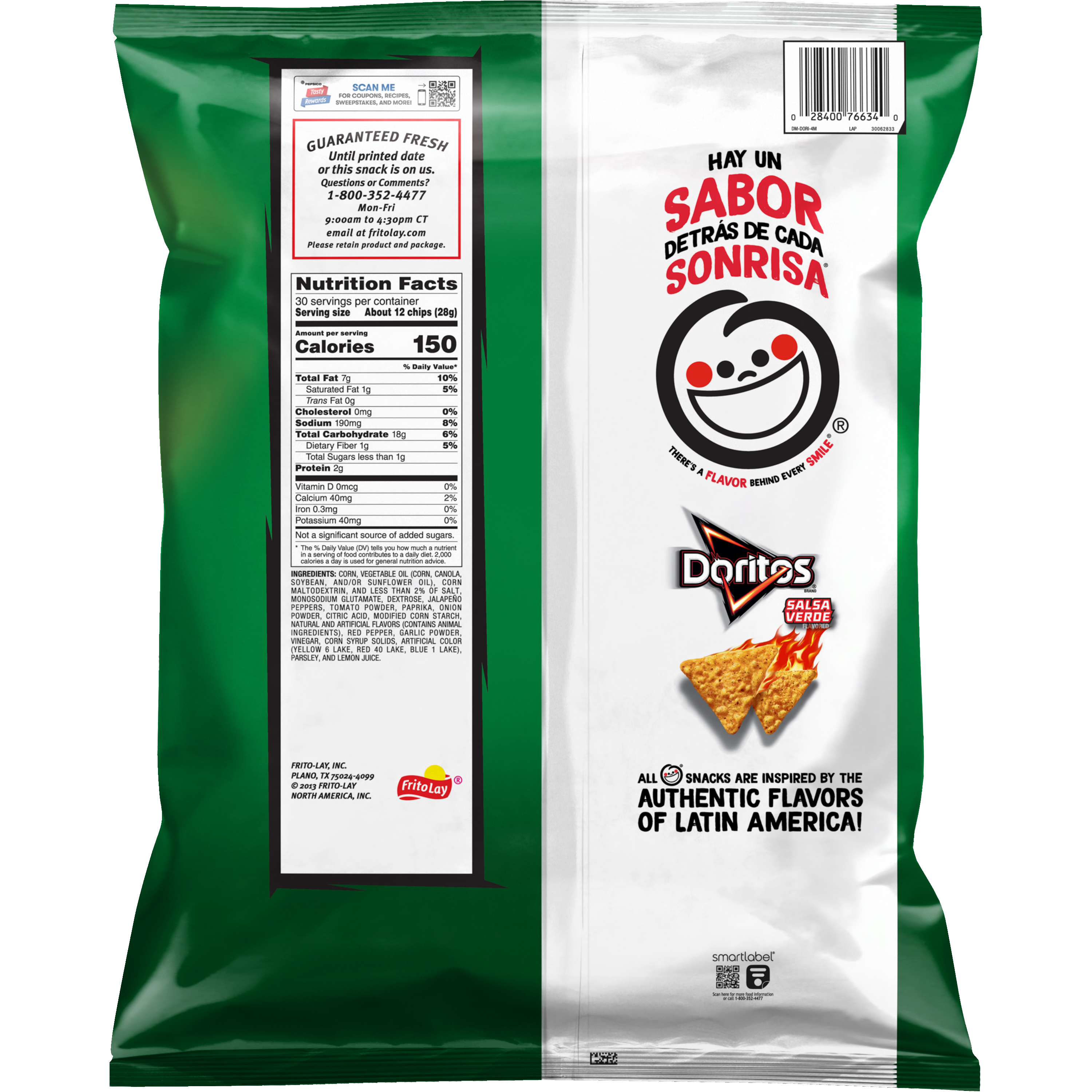 Doritos, Salsa Verde Flavored, Tortilla Chips thumbnail