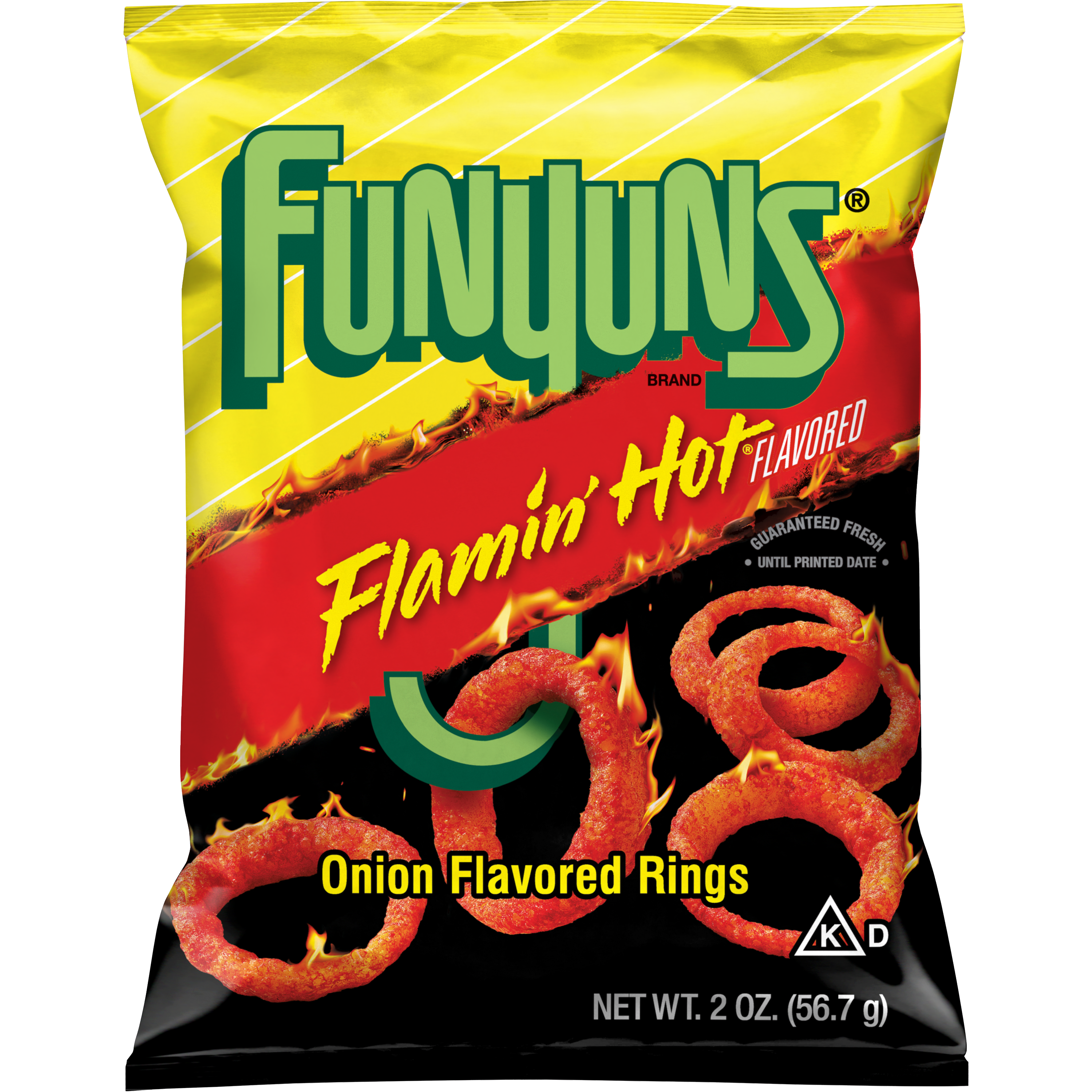 Funyuns, Flamin' Hot Flavored, Onion Flavored Rings