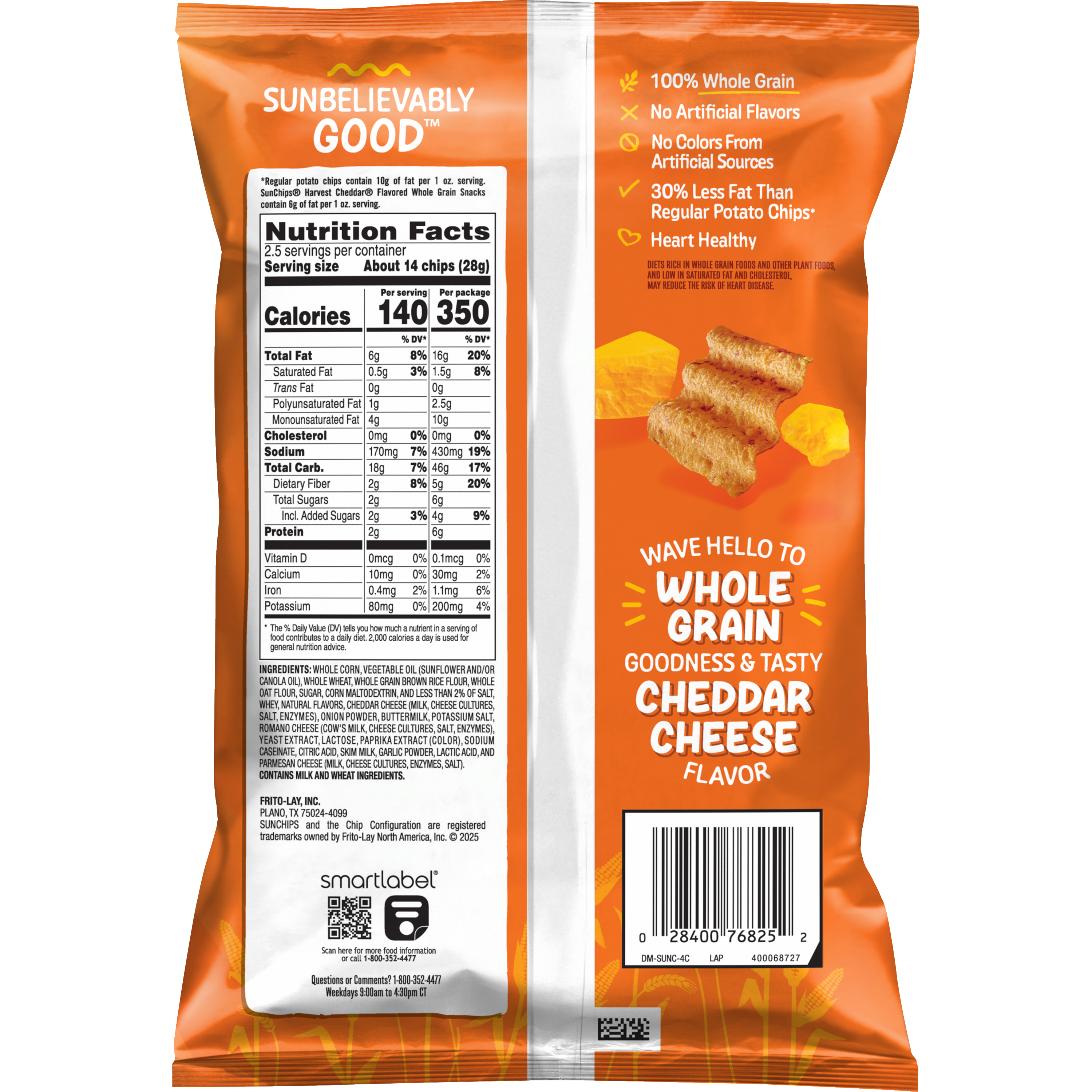 SunChips, Harvest Cheddar Flavored, Whole Grain Snacks thumbnail