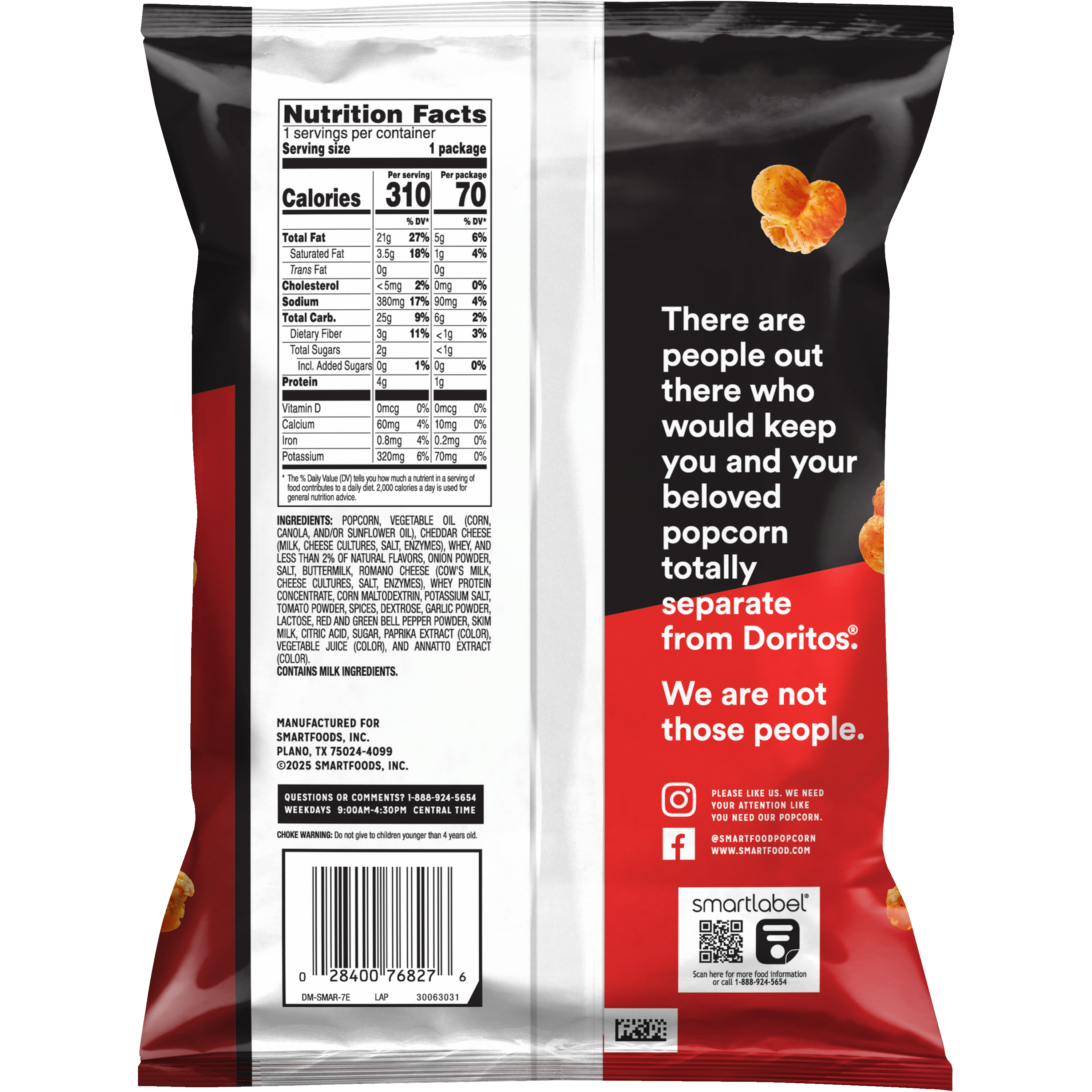 Smartfood, Doritos Nacho Cheese, Flavored Popcorn thumbnail