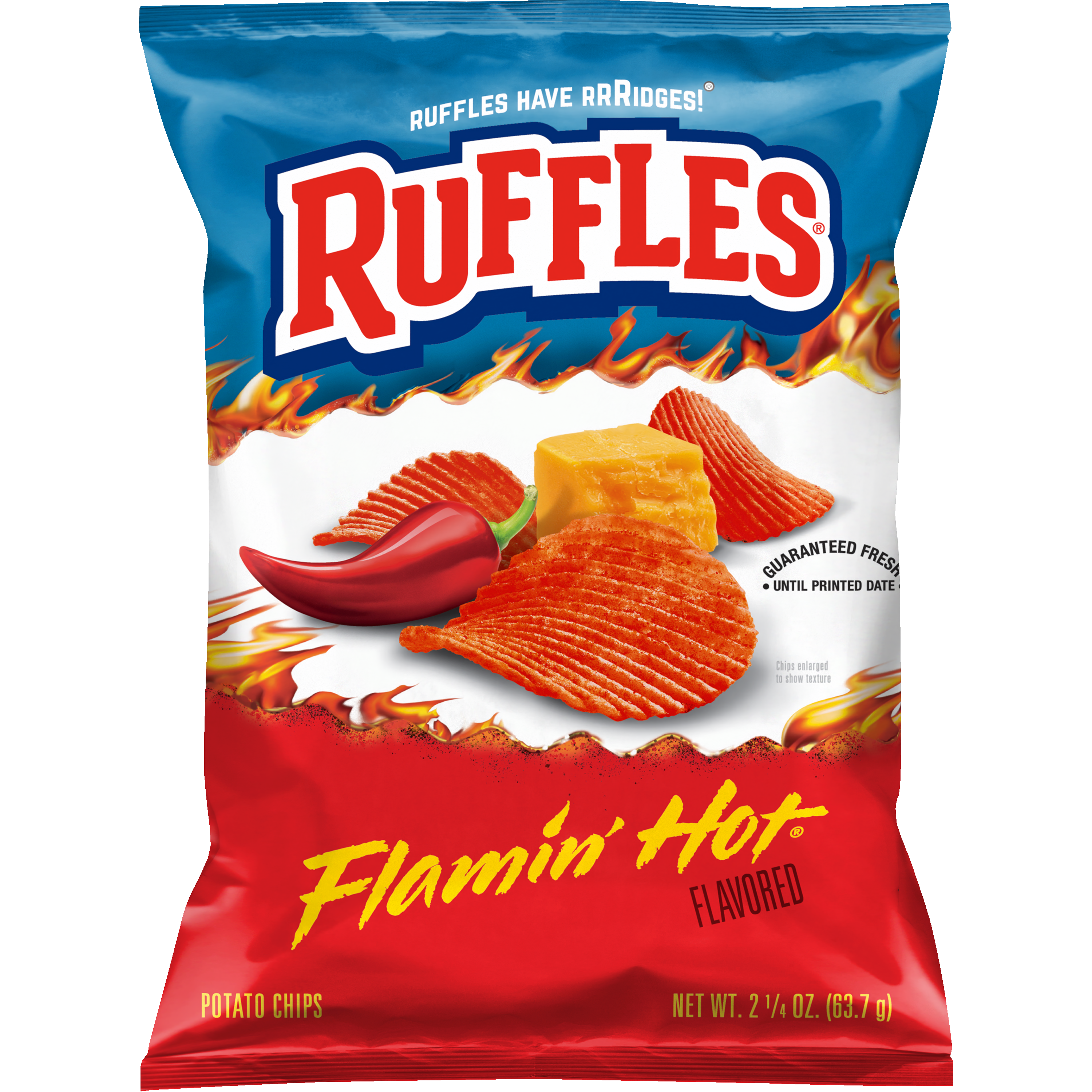 Ruffles, Flamin' Hot Flavored, Potato Chips