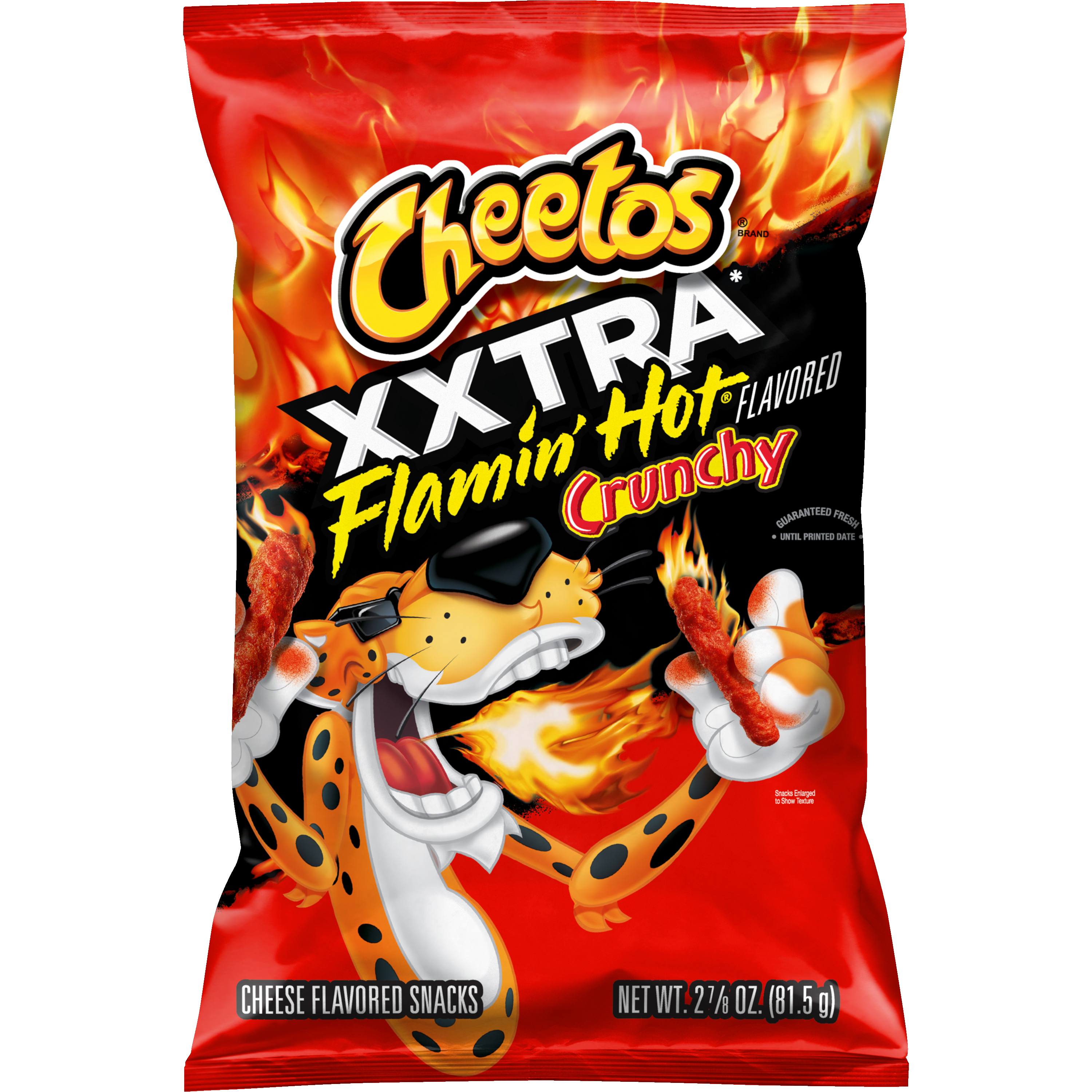 Cheetos, Crunchy, Xxtra Flamin' Hot Flavored, Cheese Flavored Snacks