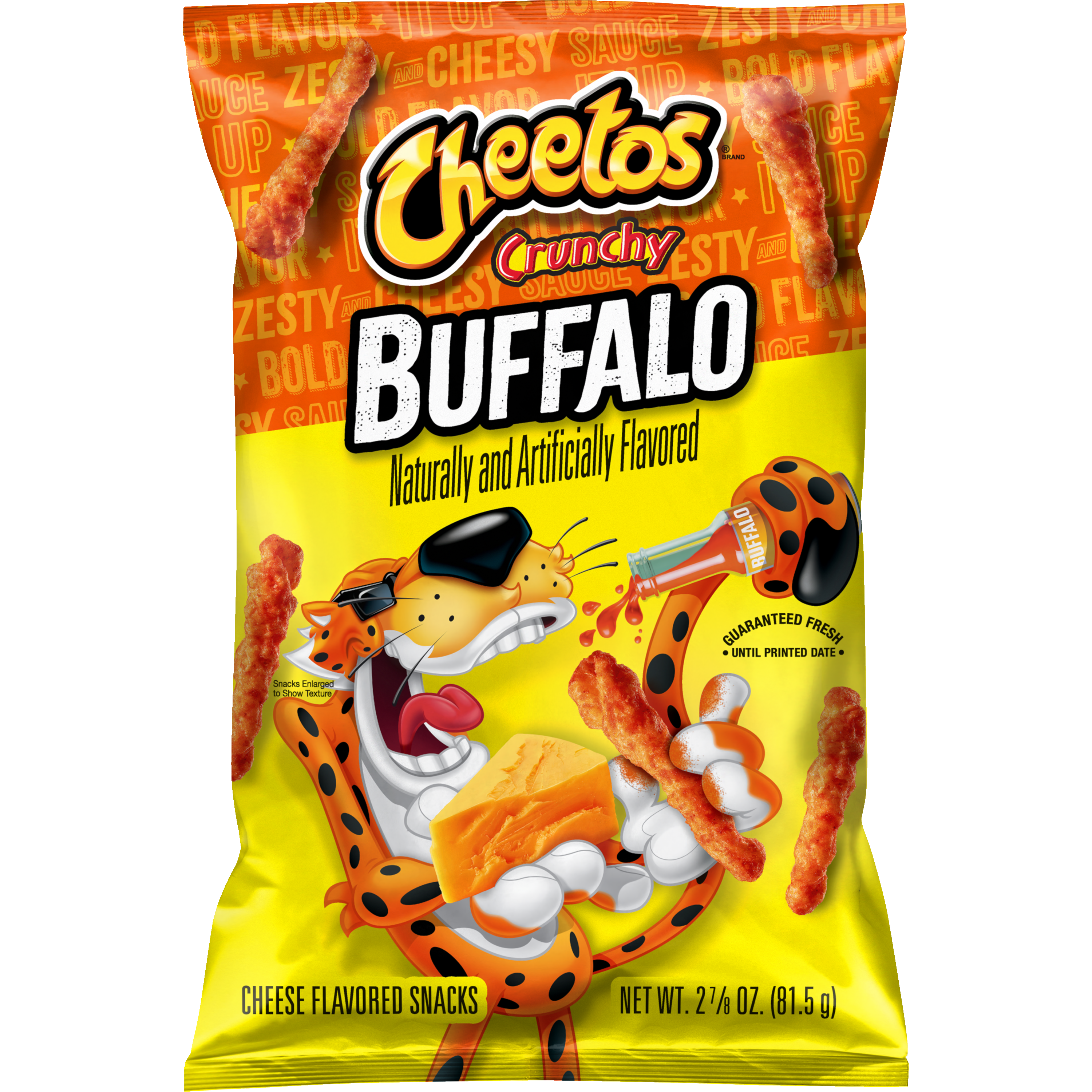 Cheetos, Crunchy, Buffalo Naturally And Artificially Flavored, Cheese Flavored Snacks