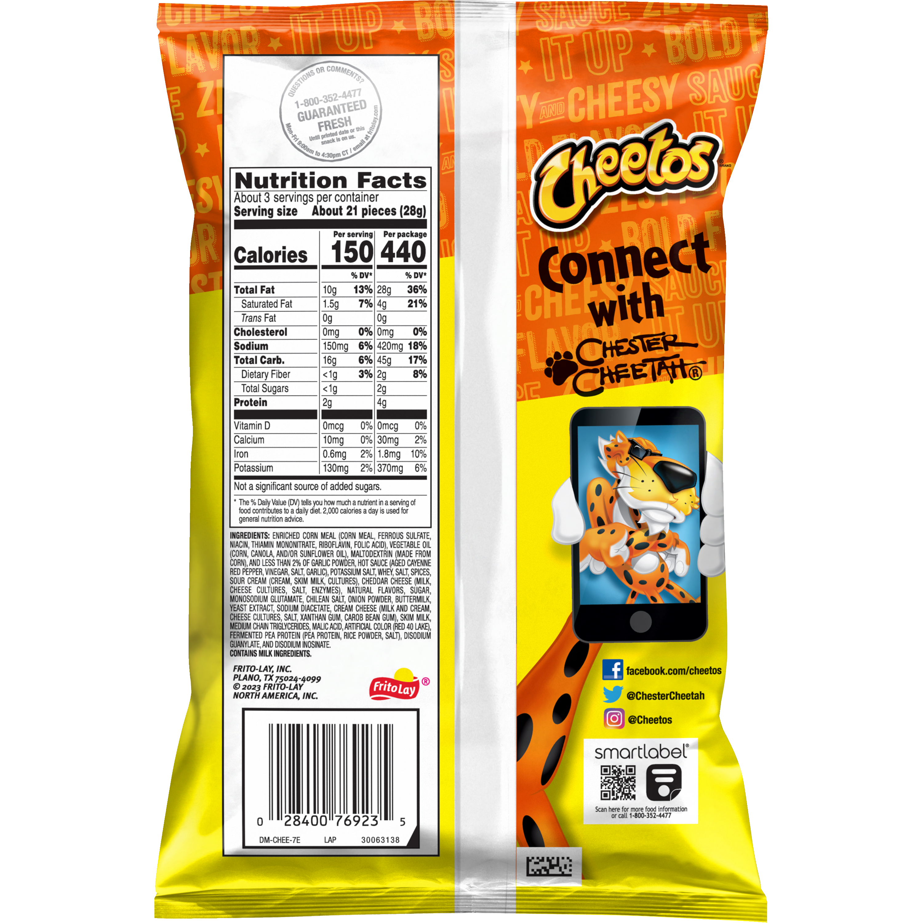 Cheetos, Crunchy, Buffalo Naturally And Artificially Flavored, Cheese Flavored Snacks thumbnail