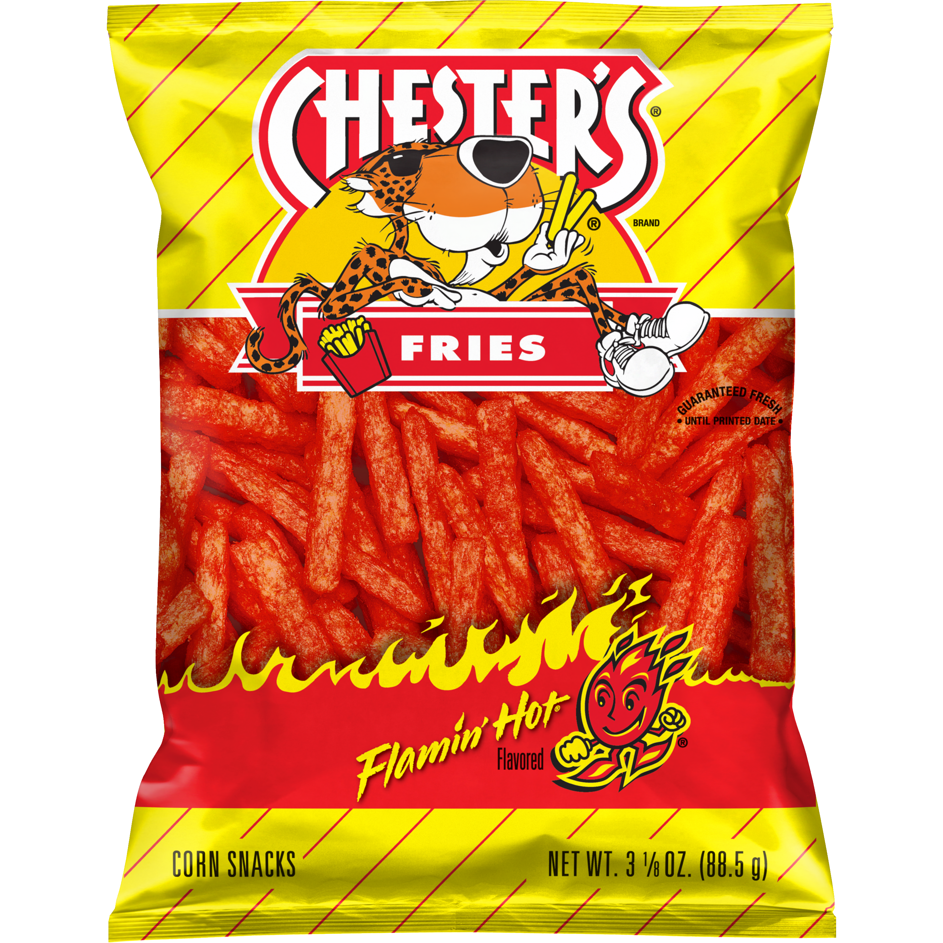 Chester's, Fries, Flamin' Hot Flavored, Corn Snacks