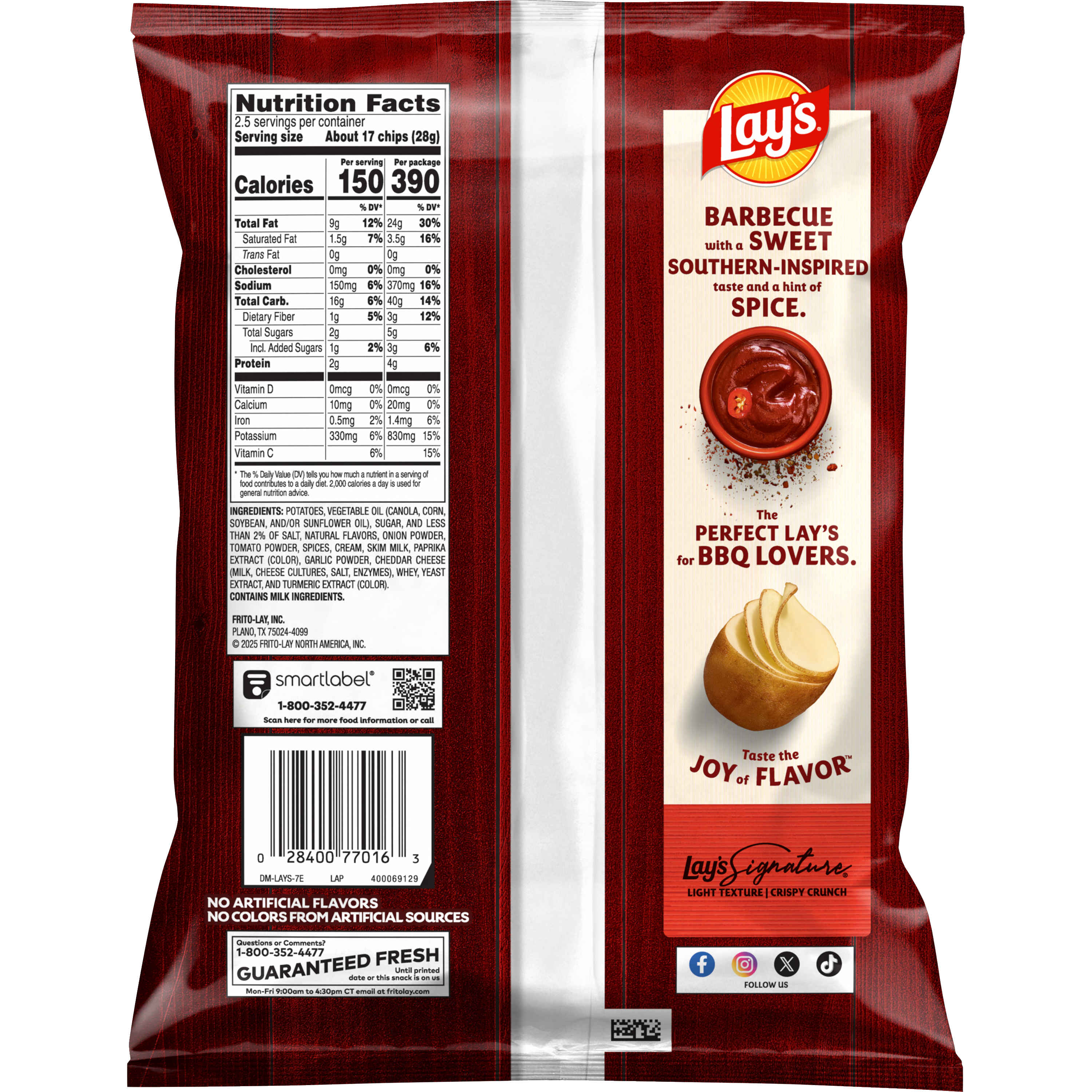 Lay's, Sweet Southern Heat Barbecue Flavored, Potato Chips thumbnail