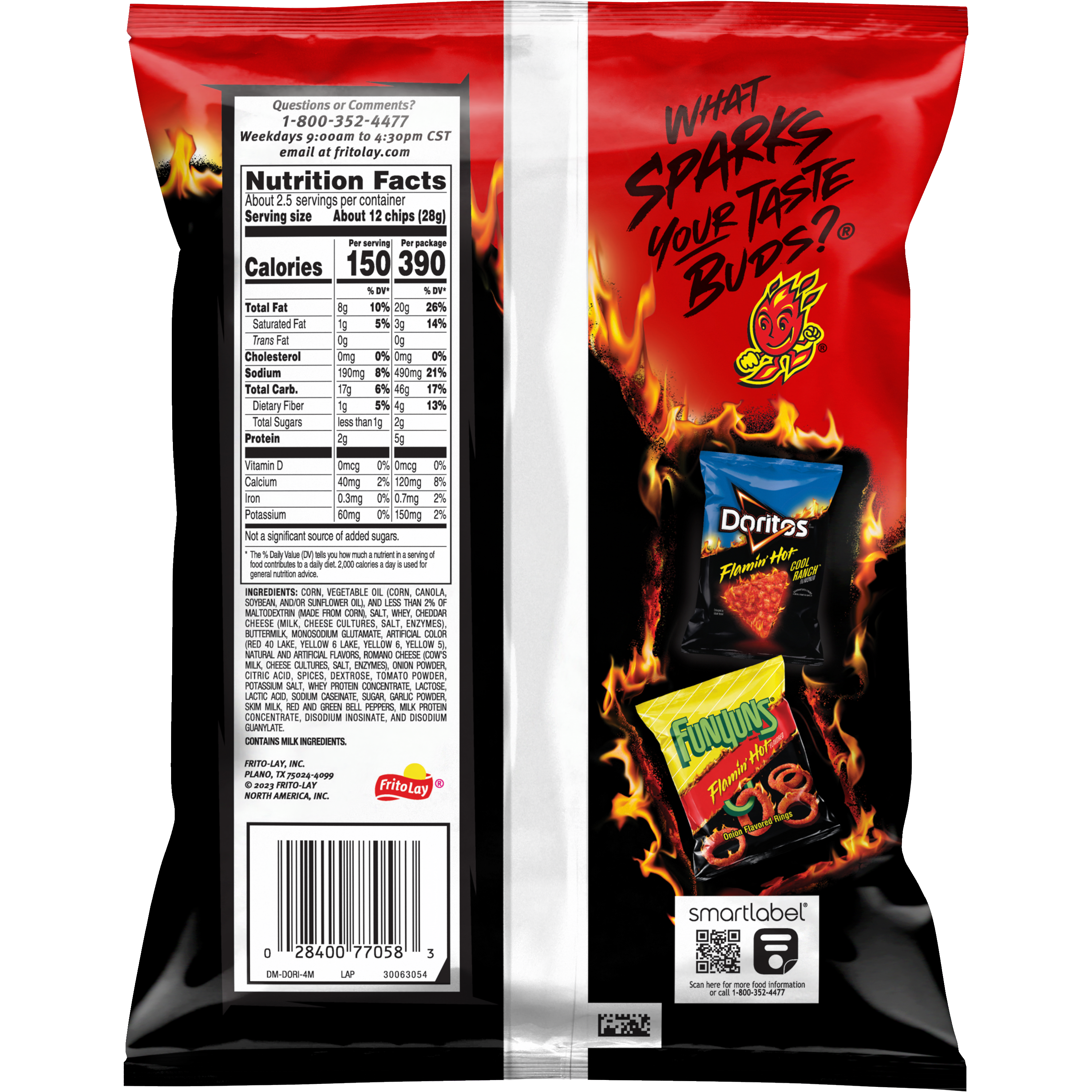 Doritos, Flamin' Hot Nacho Flavored, Tortilla Chips thumbnail