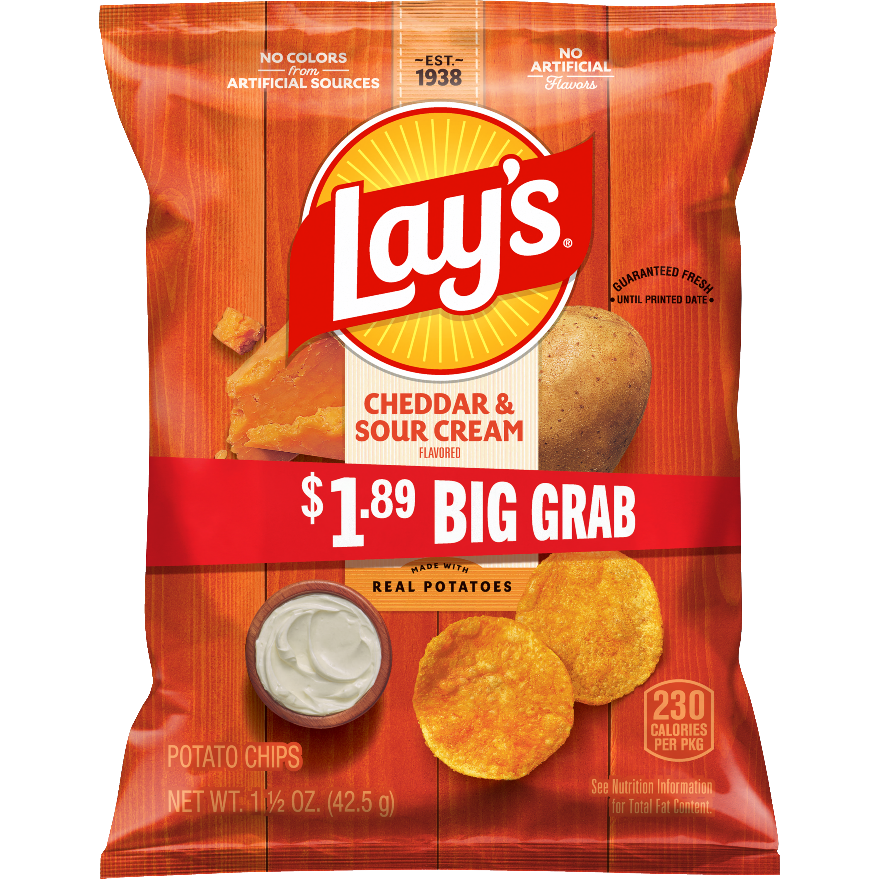 Lay's, Cheddar & Sour Cream Flavored, Potato Chips