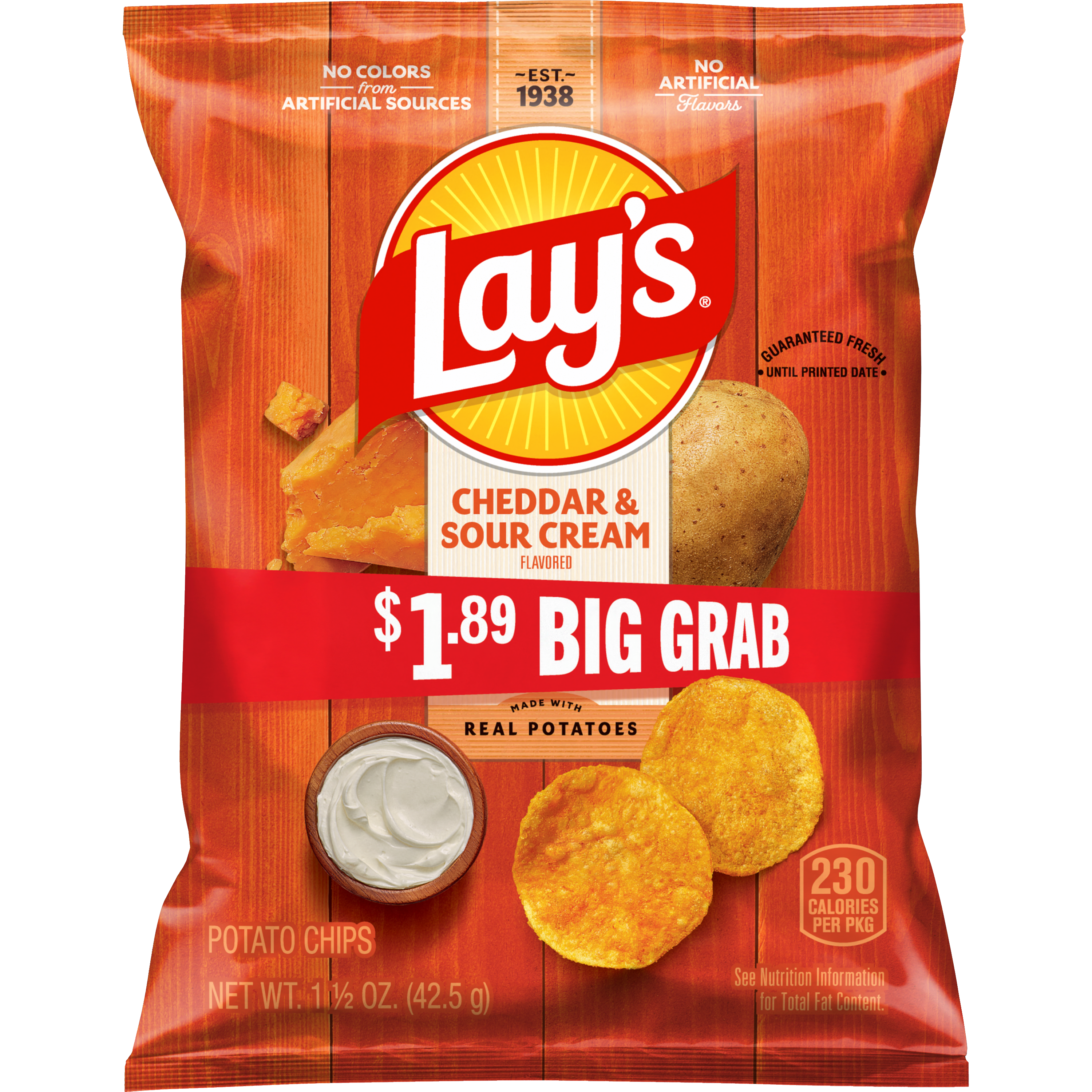 Lay's, Cheddar & Sour Cream Flavored, Potato Chips