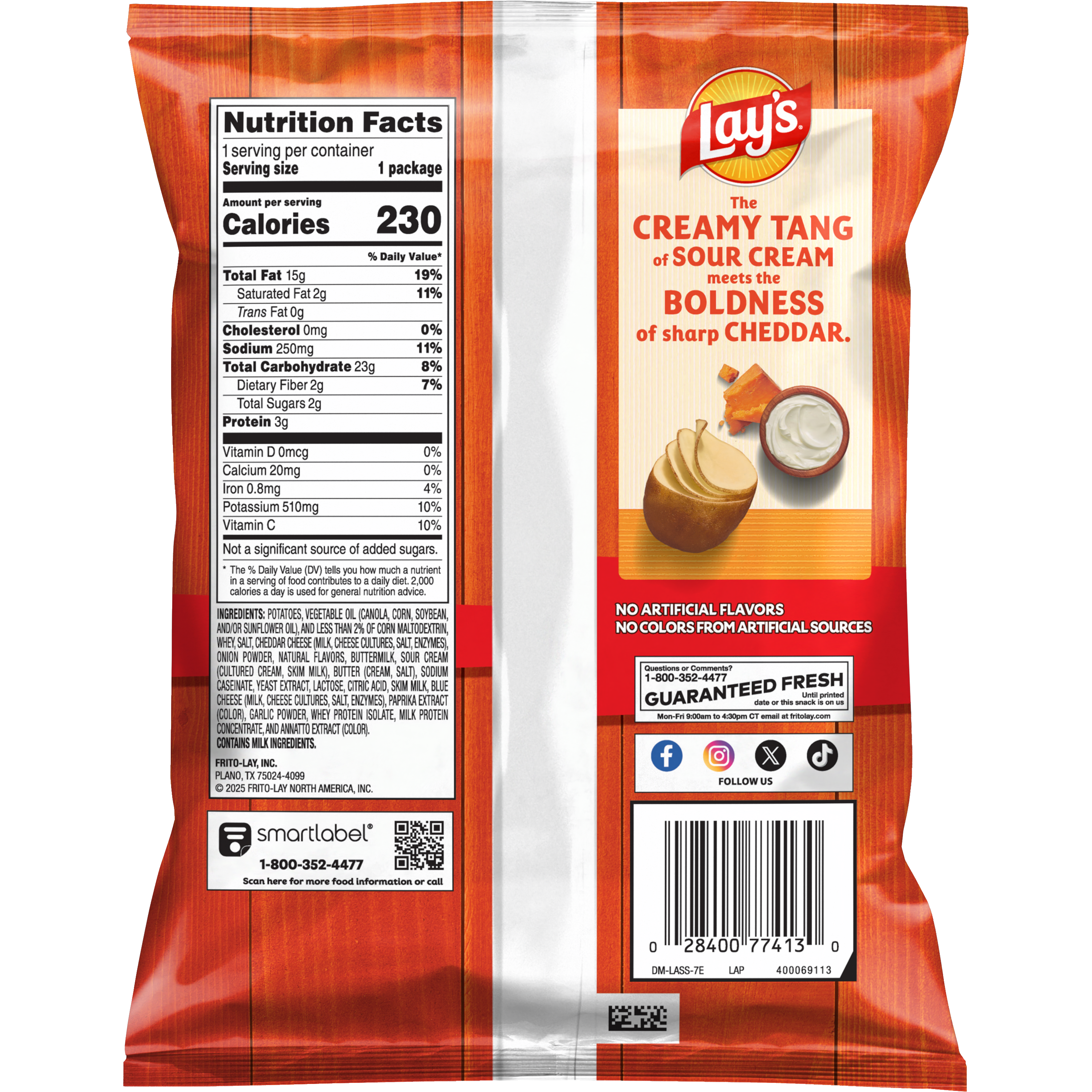 Lay's, Cheddar & Sour Cream Flavored, Potato Chips thumbnail