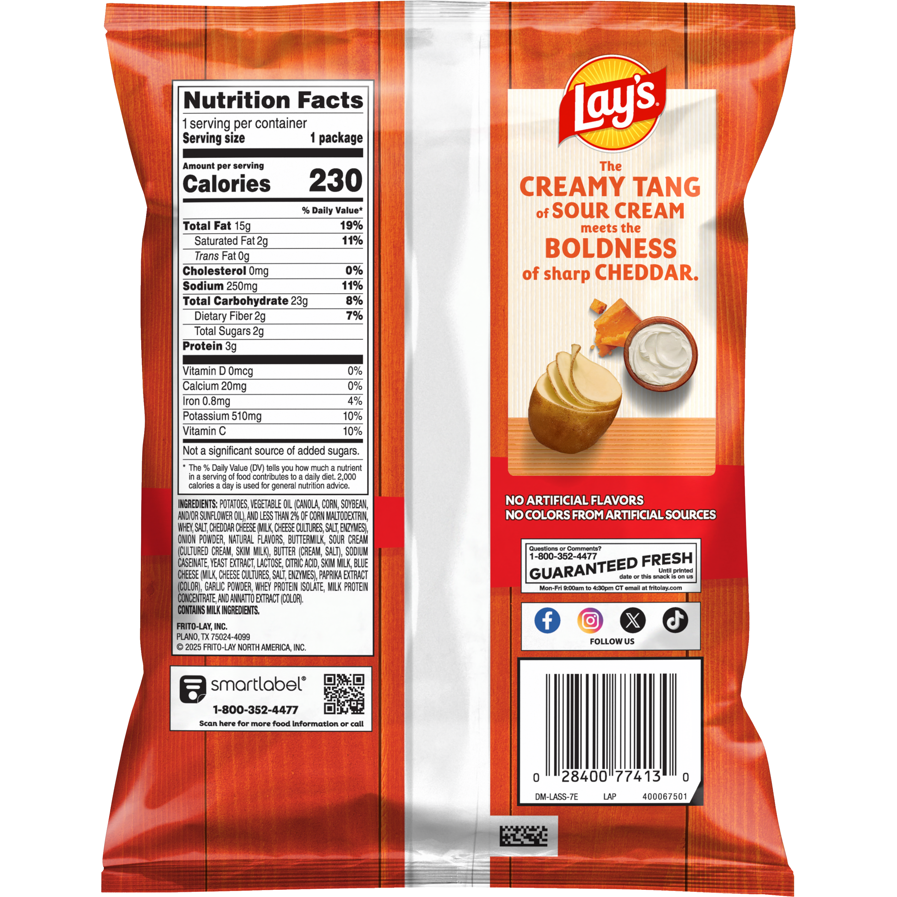 Lay's, Cheddar & Sour Cream Flavored, Potato Chips thumbnail