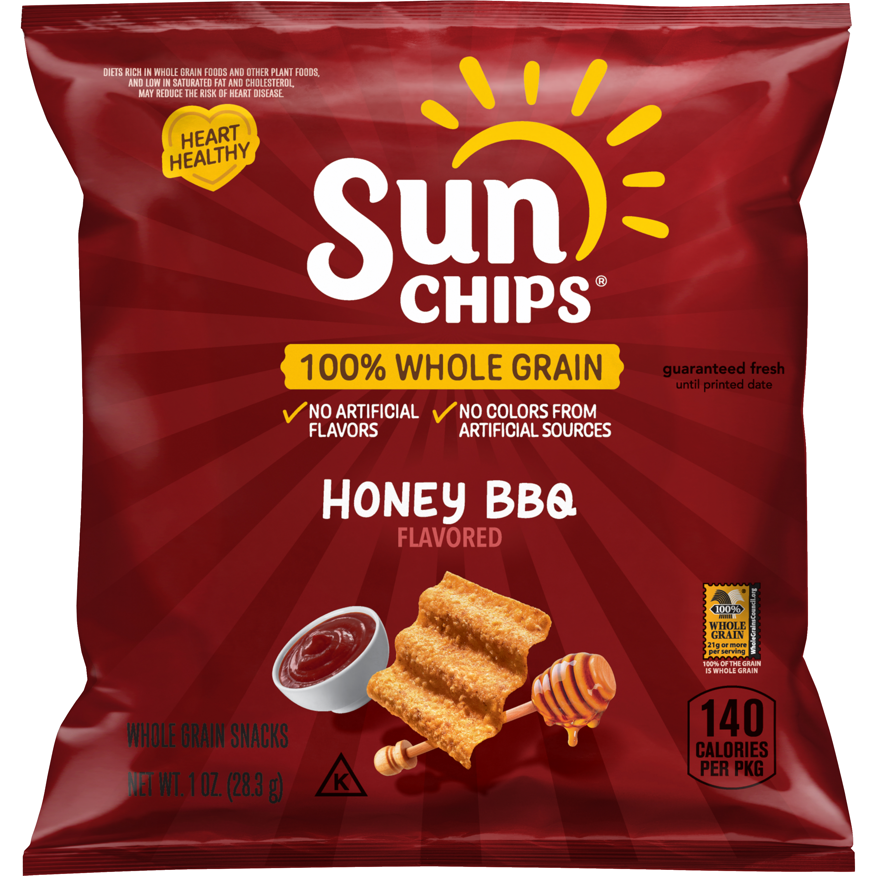SunChips, Honey BBQ Flavored, Whole Grain Snacks